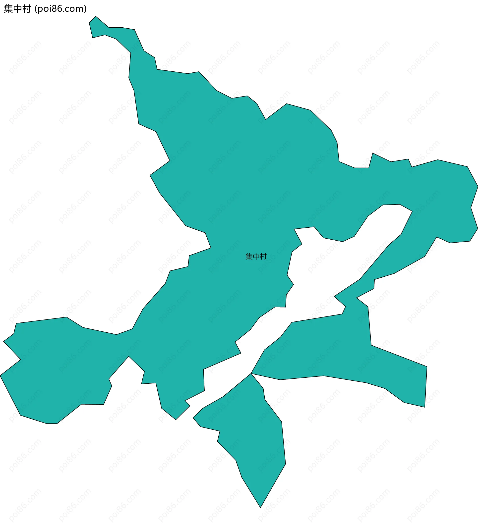集中村边界地图