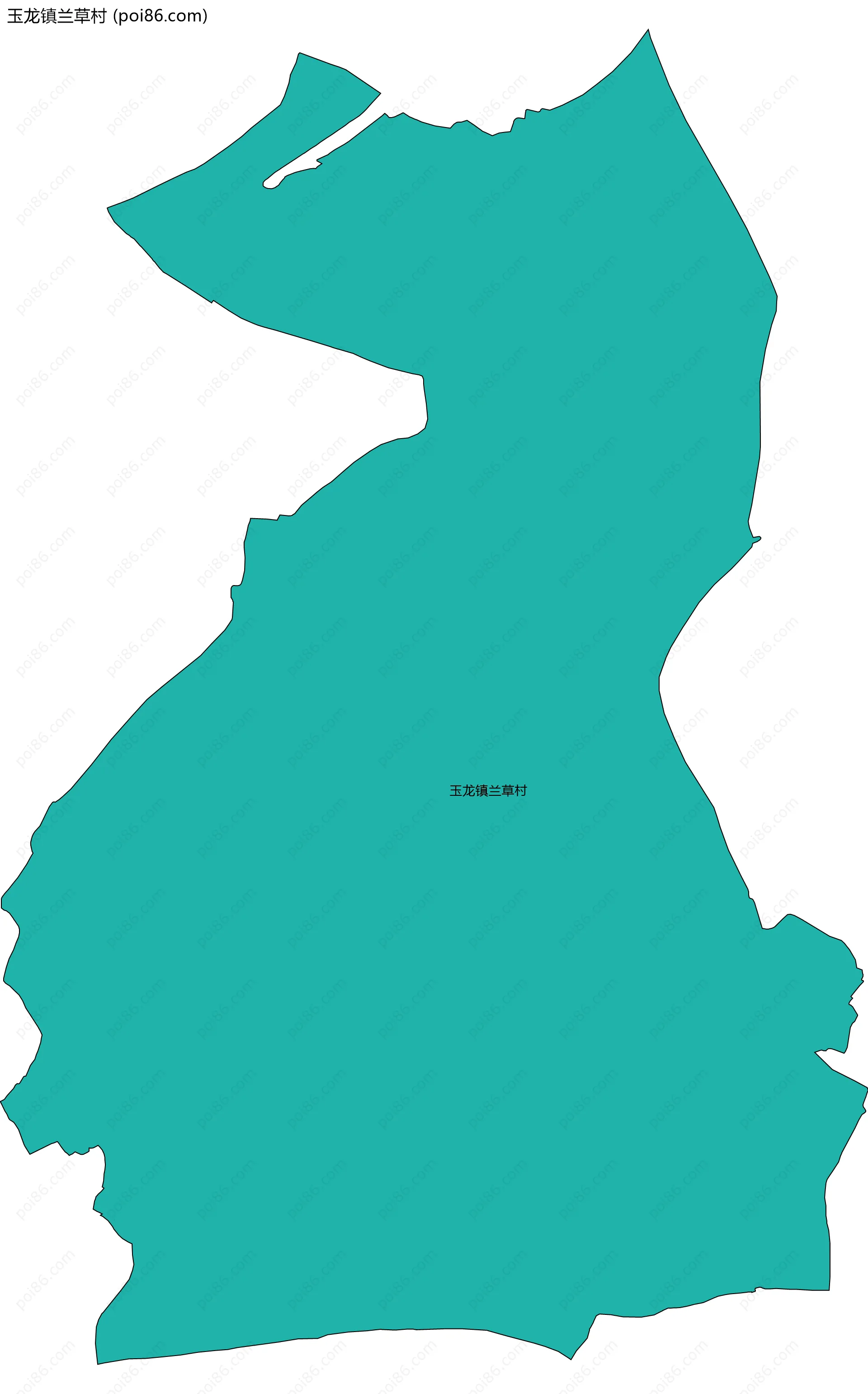 玉龙镇兰草村边界地图