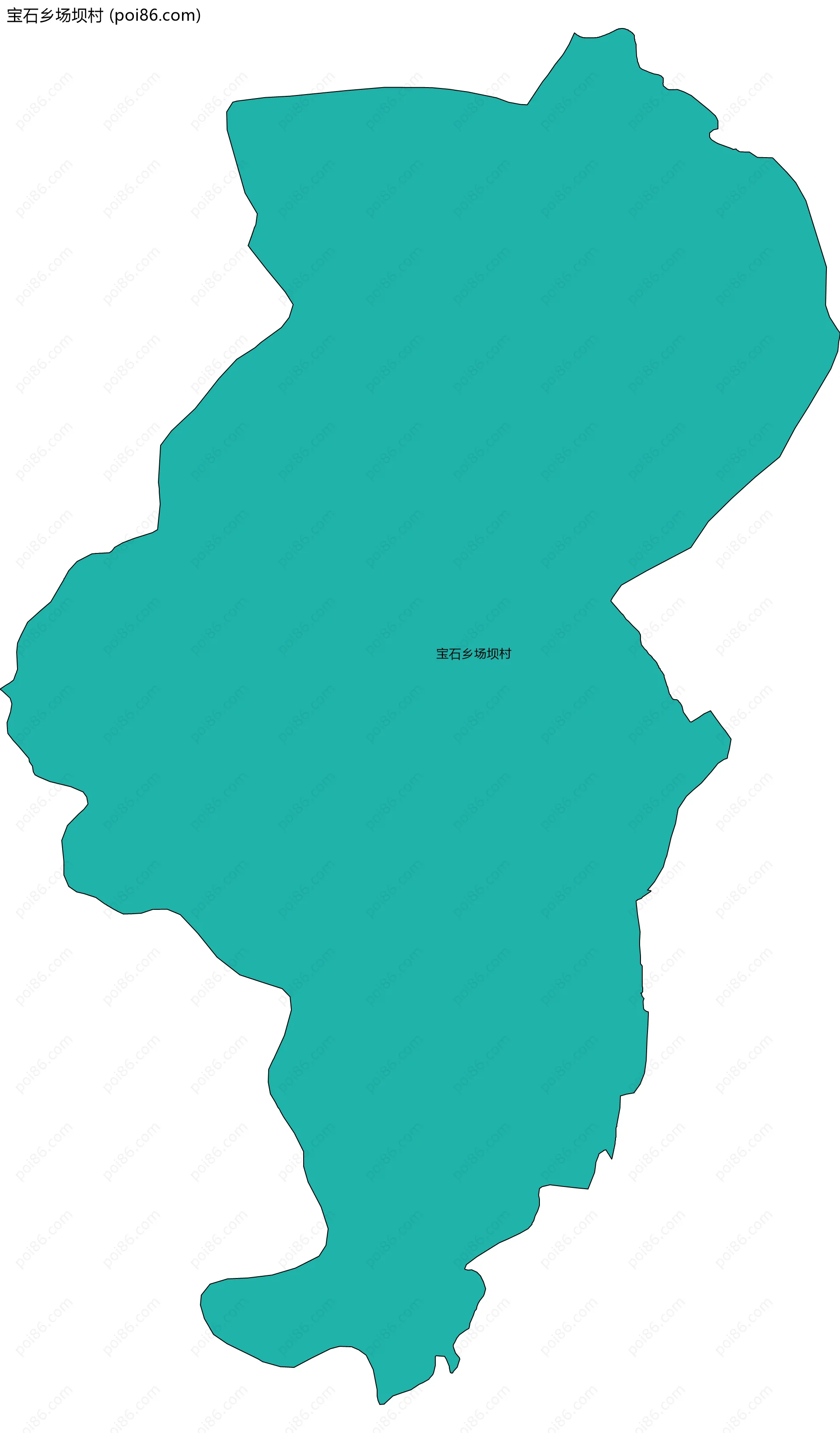 宝石乡场坝村边界地图