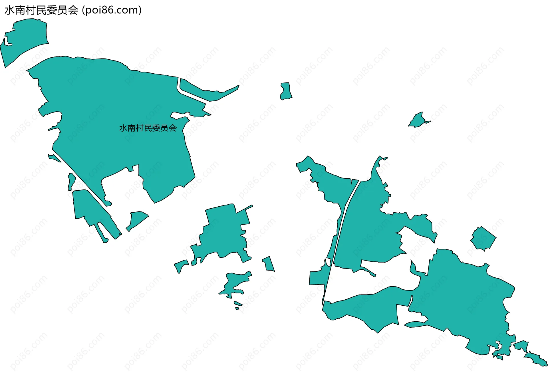 水南村民委员会边界地图
