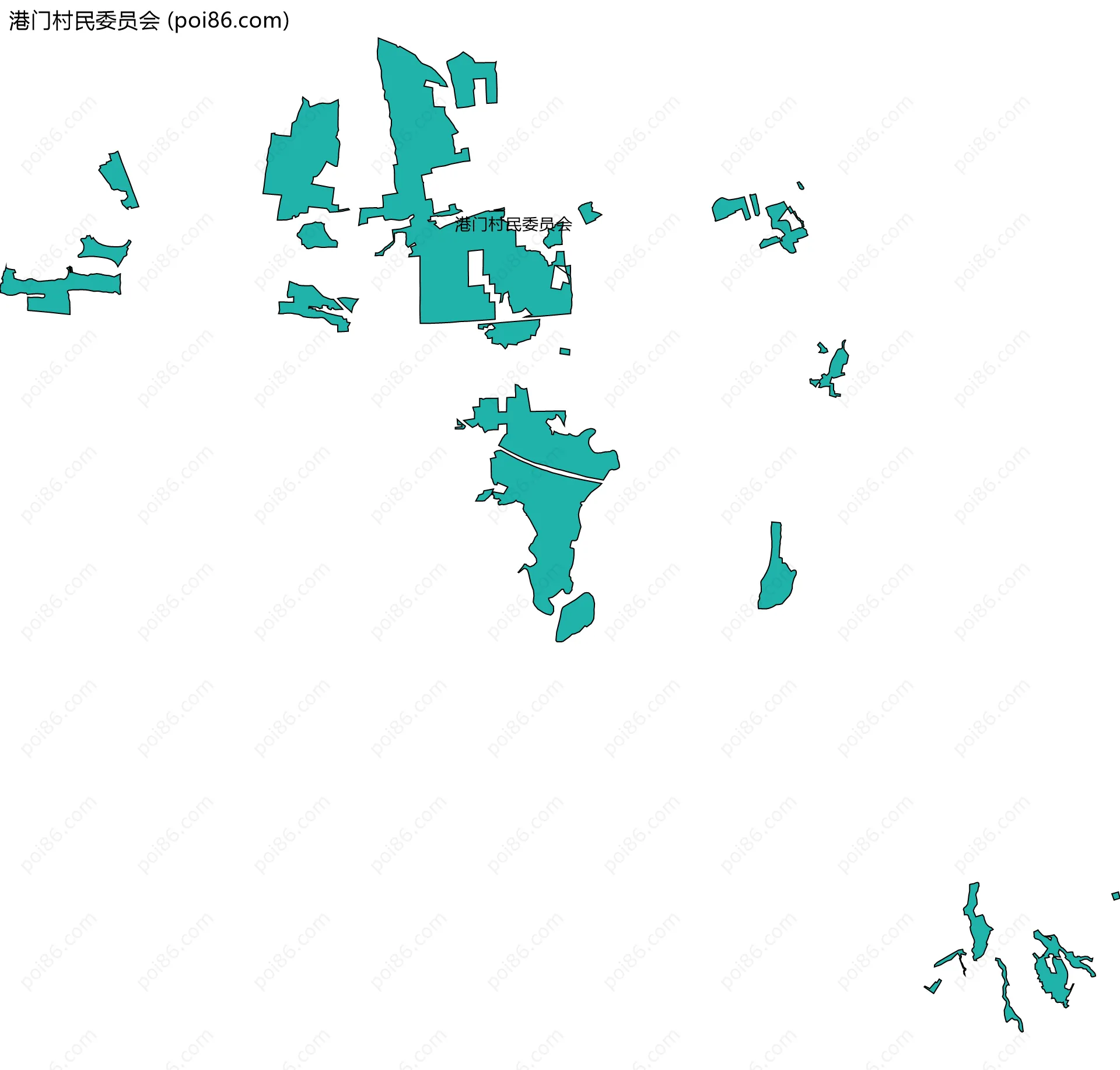 港门村民委员会边界地图