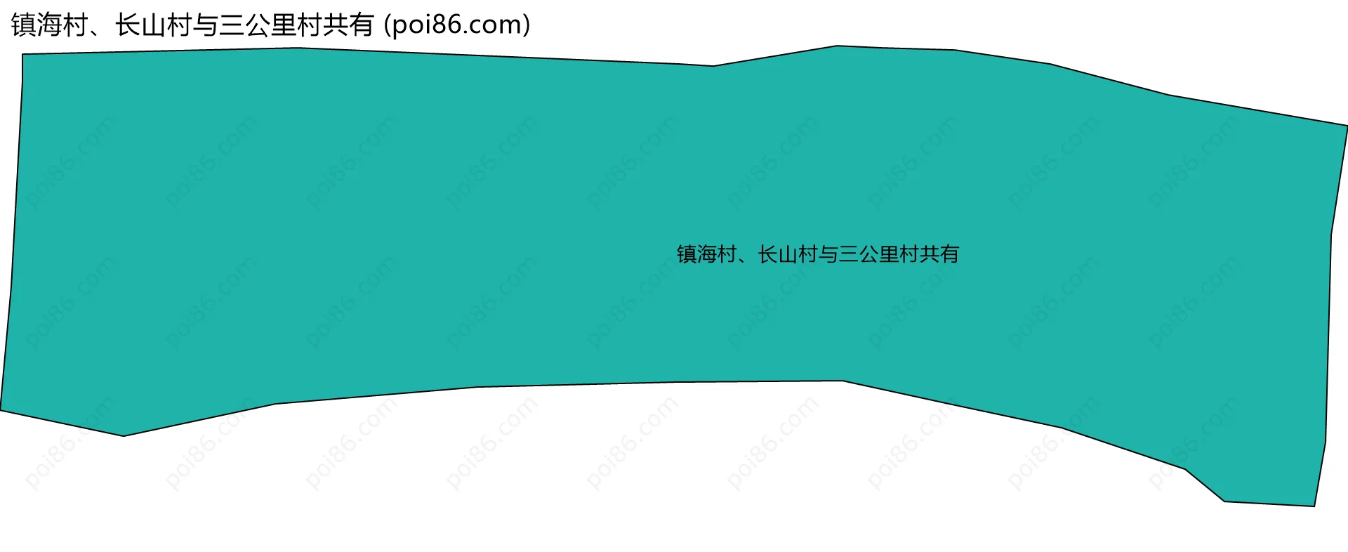 镇海村、长山村与三公里村共有边界地图