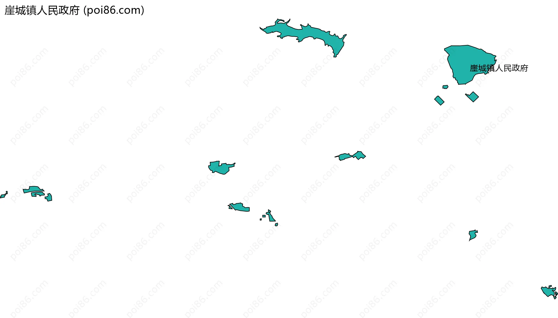 崖城镇人民政府边界地图