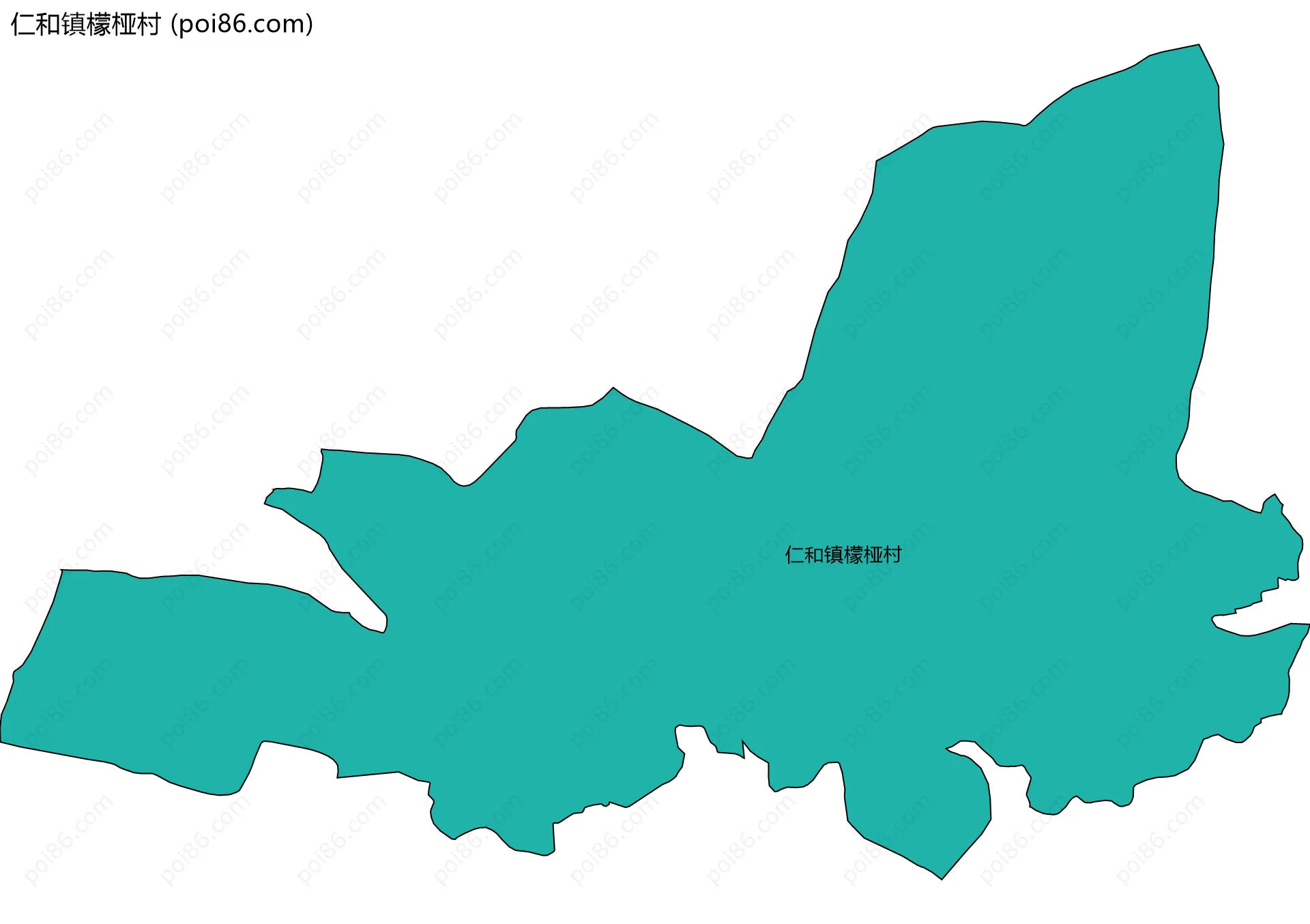 仁和镇檬桠村边界地图