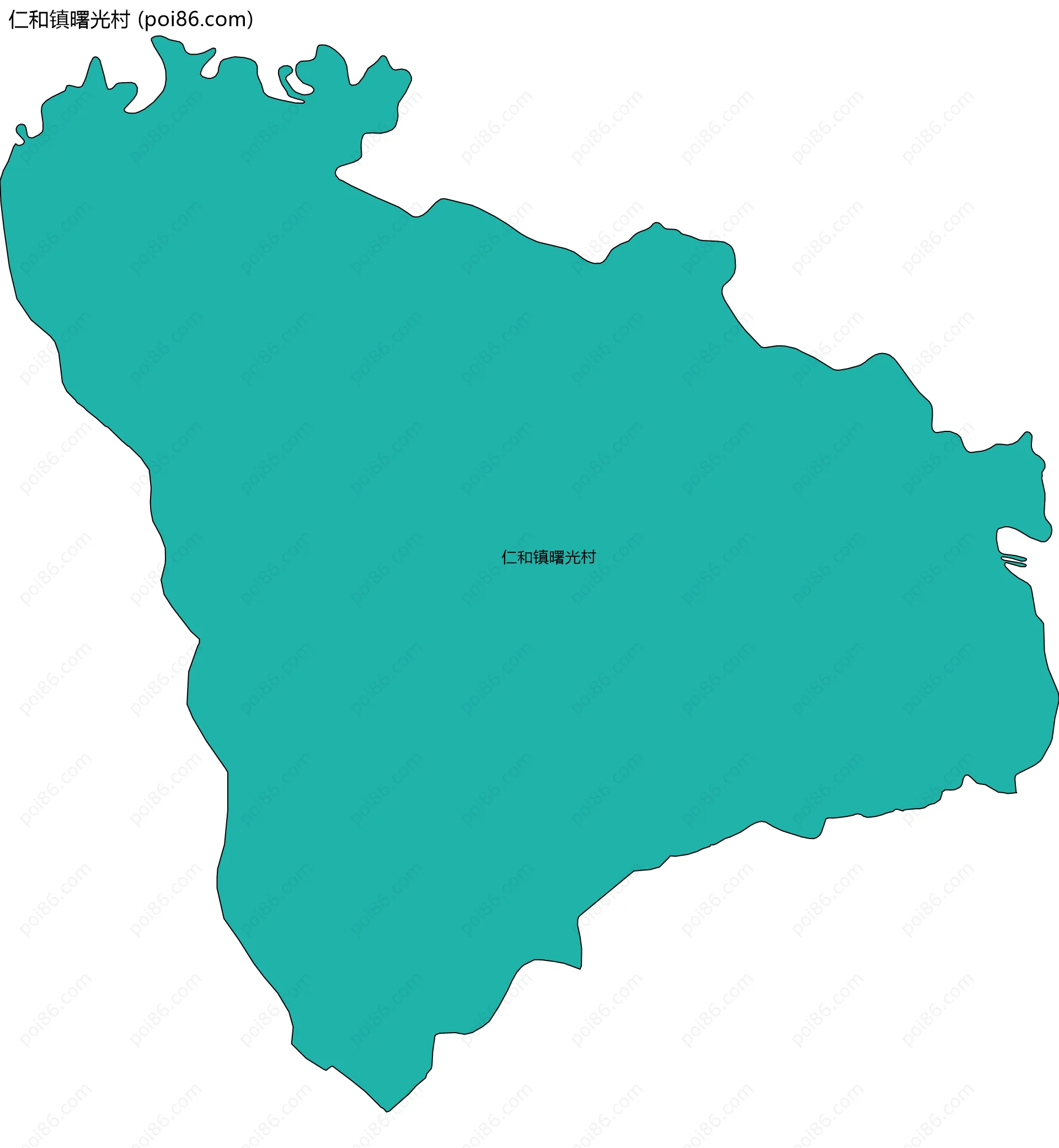 仁和镇曙光村边界地图