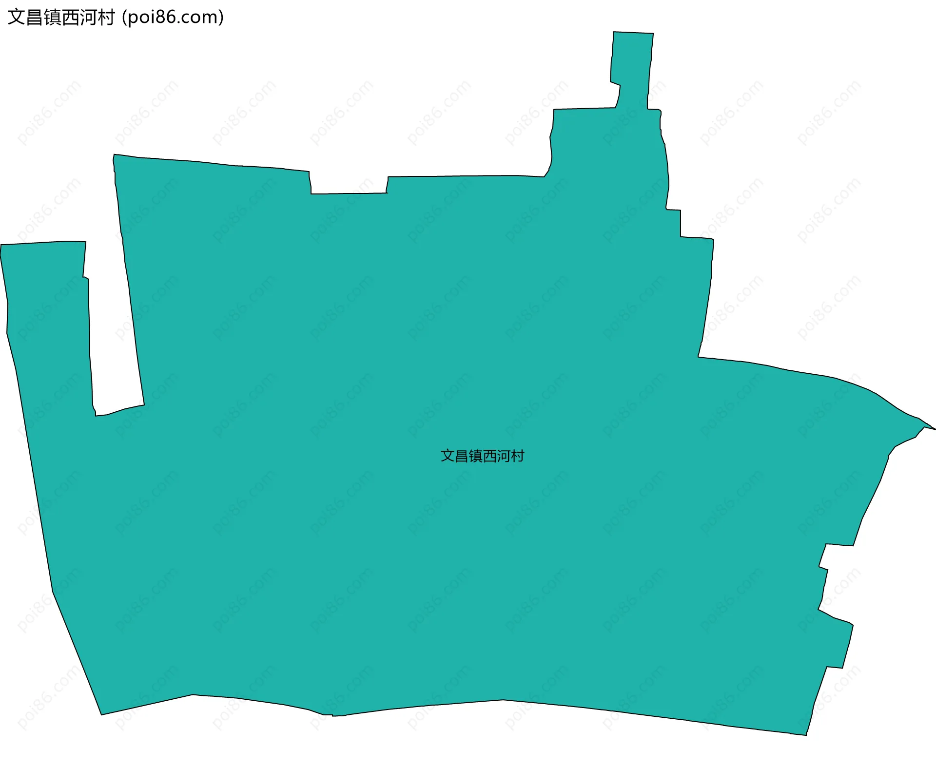 文昌镇西河村边界地图