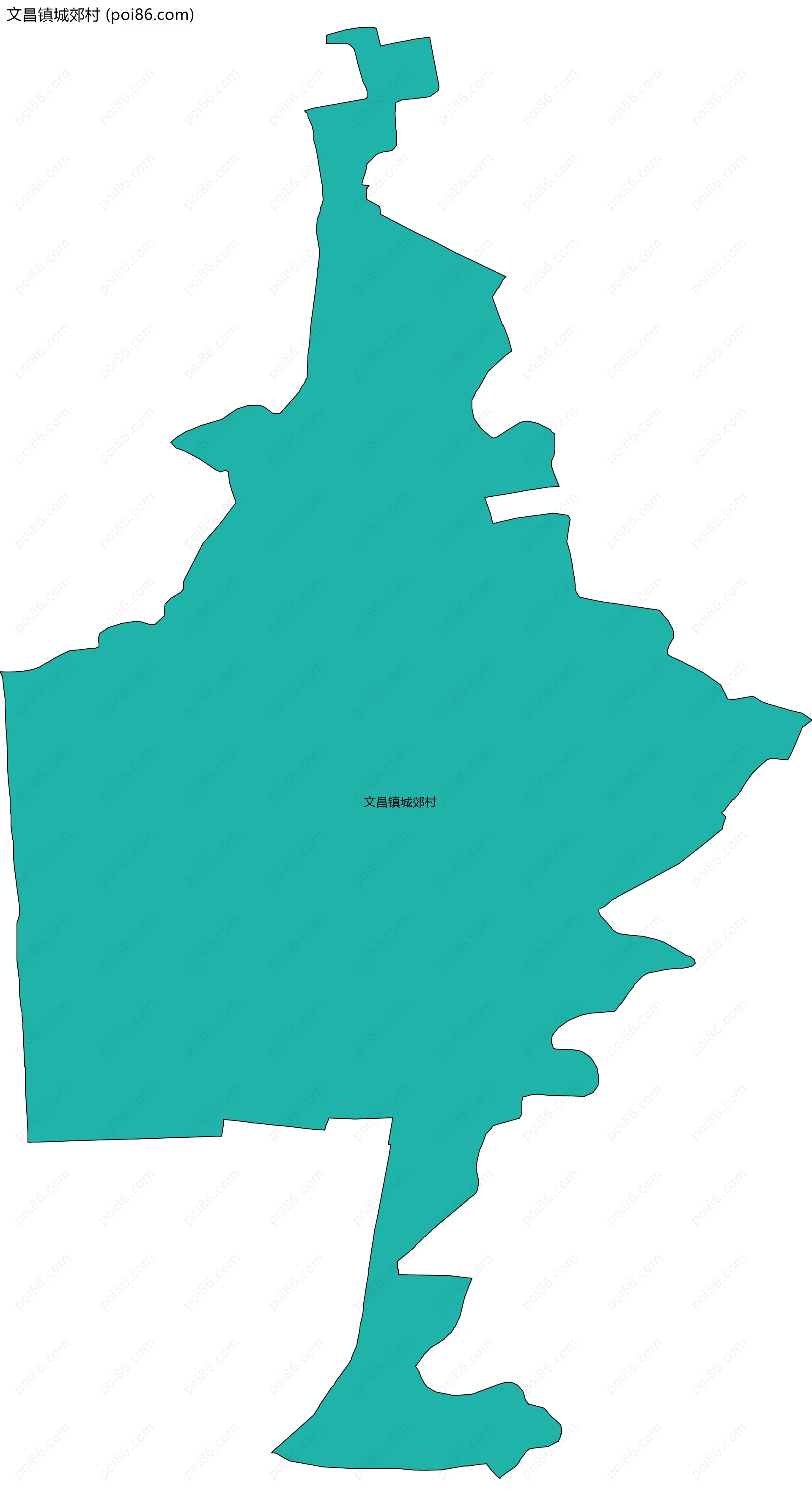 文昌镇城郊村边界地图