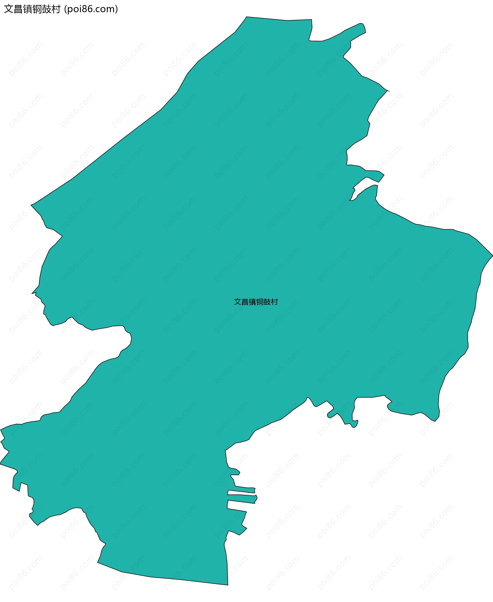 文昌镇铜鼓村边界地图