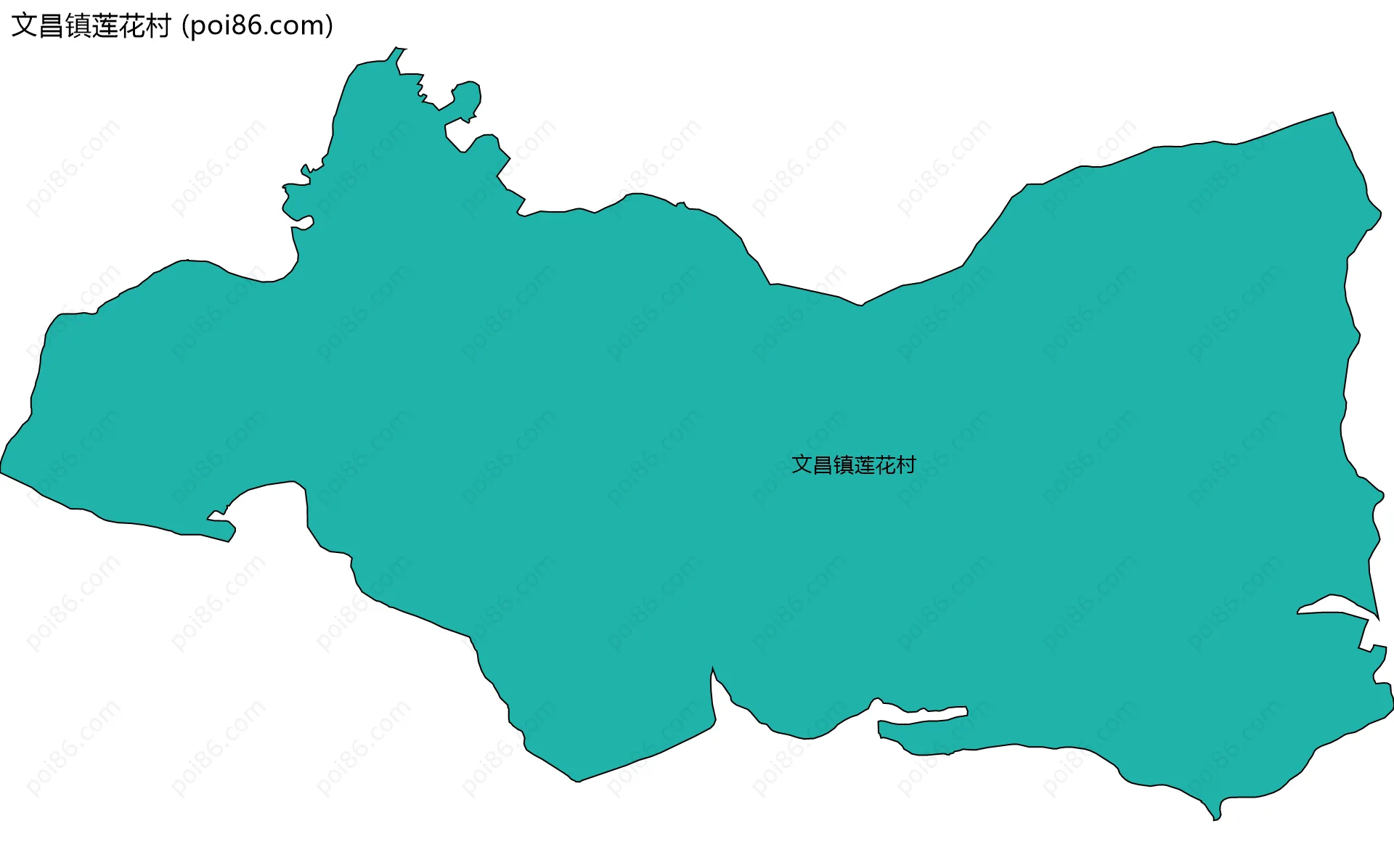 文昌镇莲花村边界地图