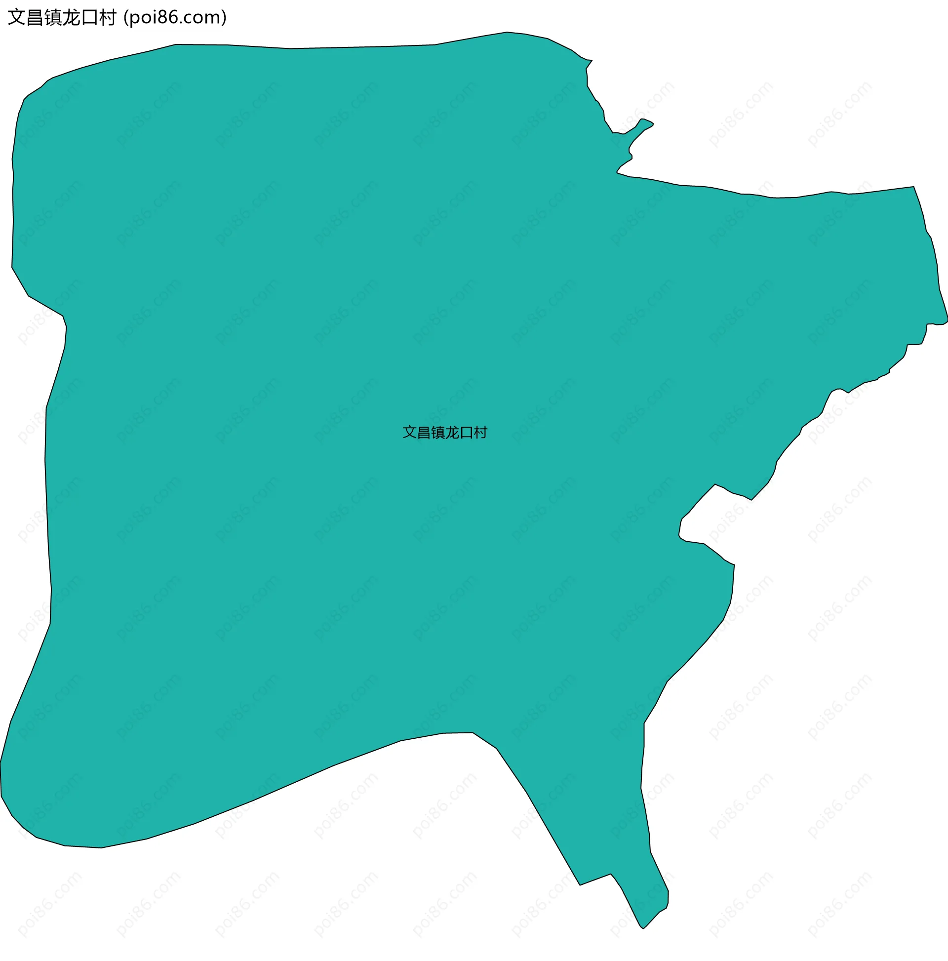 文昌镇龙口村边界地图