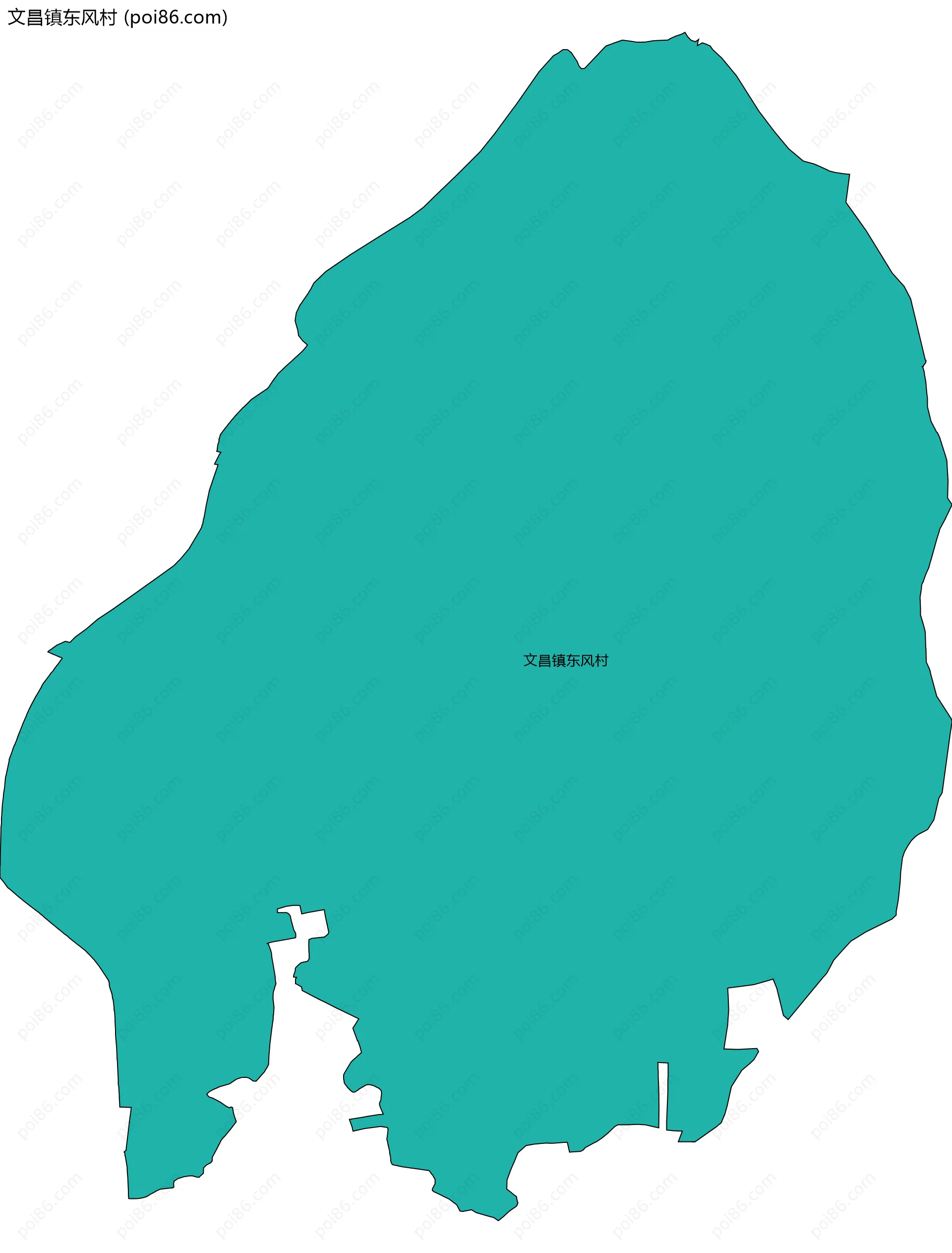 文昌镇东风村边界地图