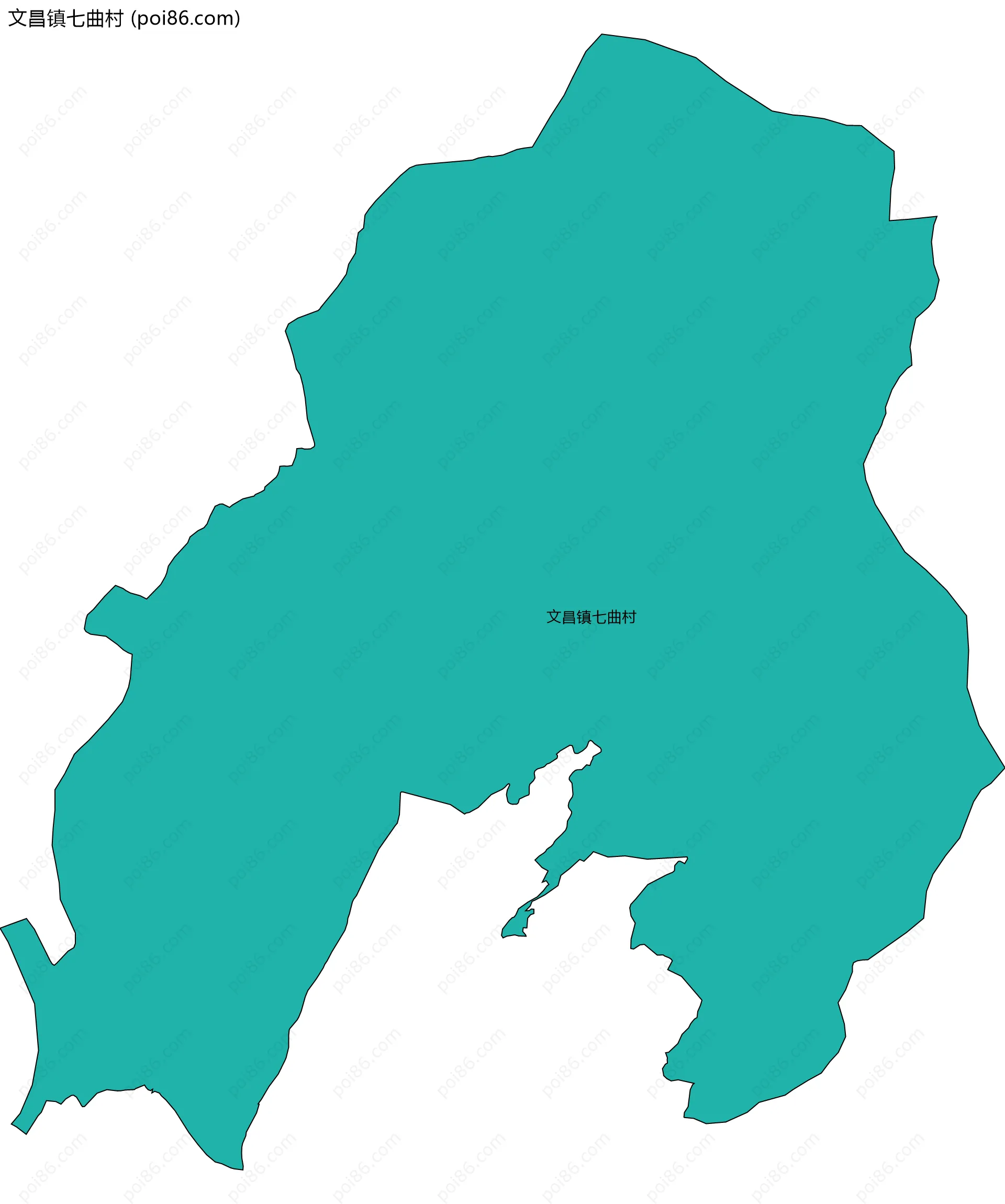 文昌镇七曲村边界地图