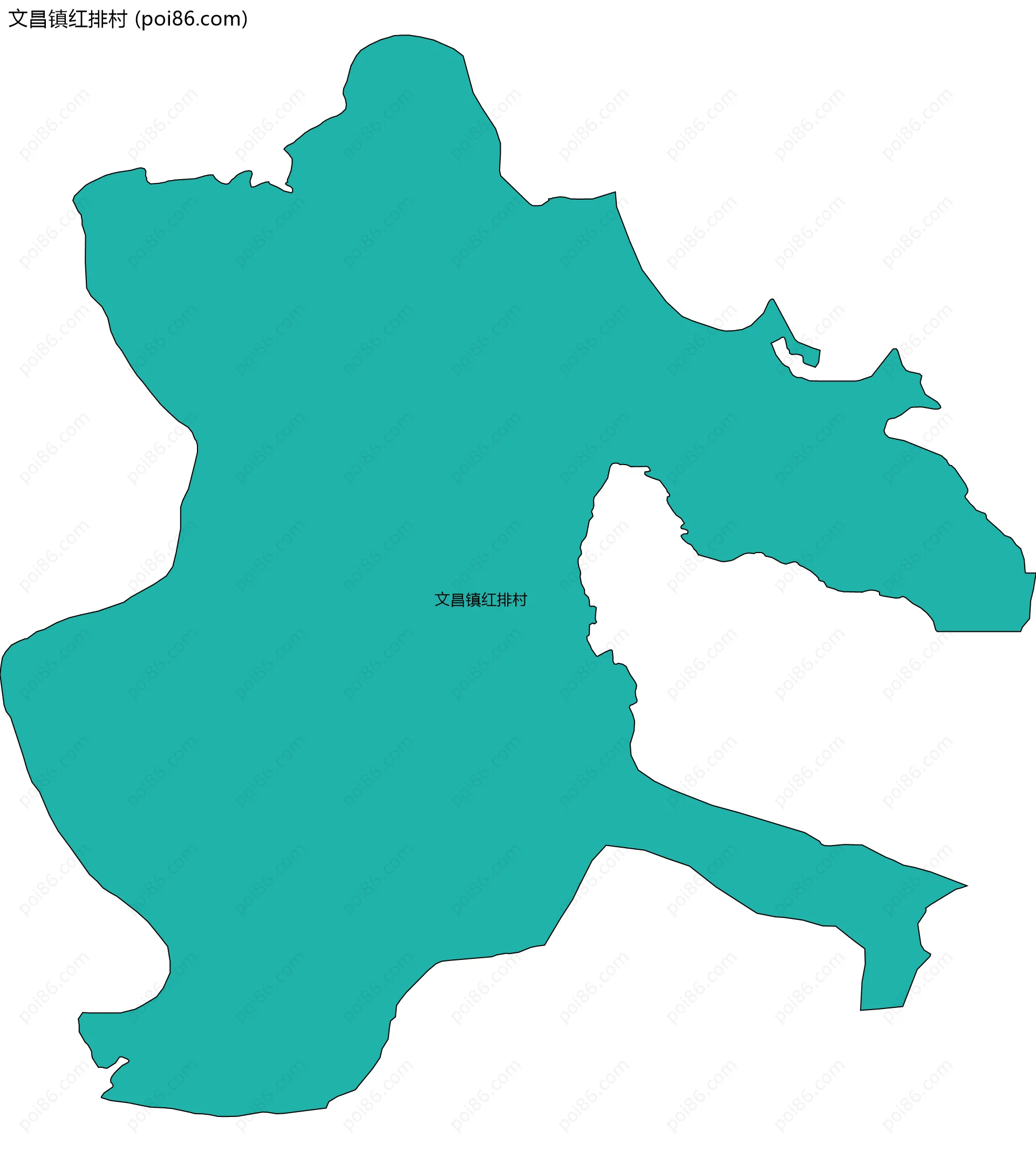 文昌镇红排村边界地图