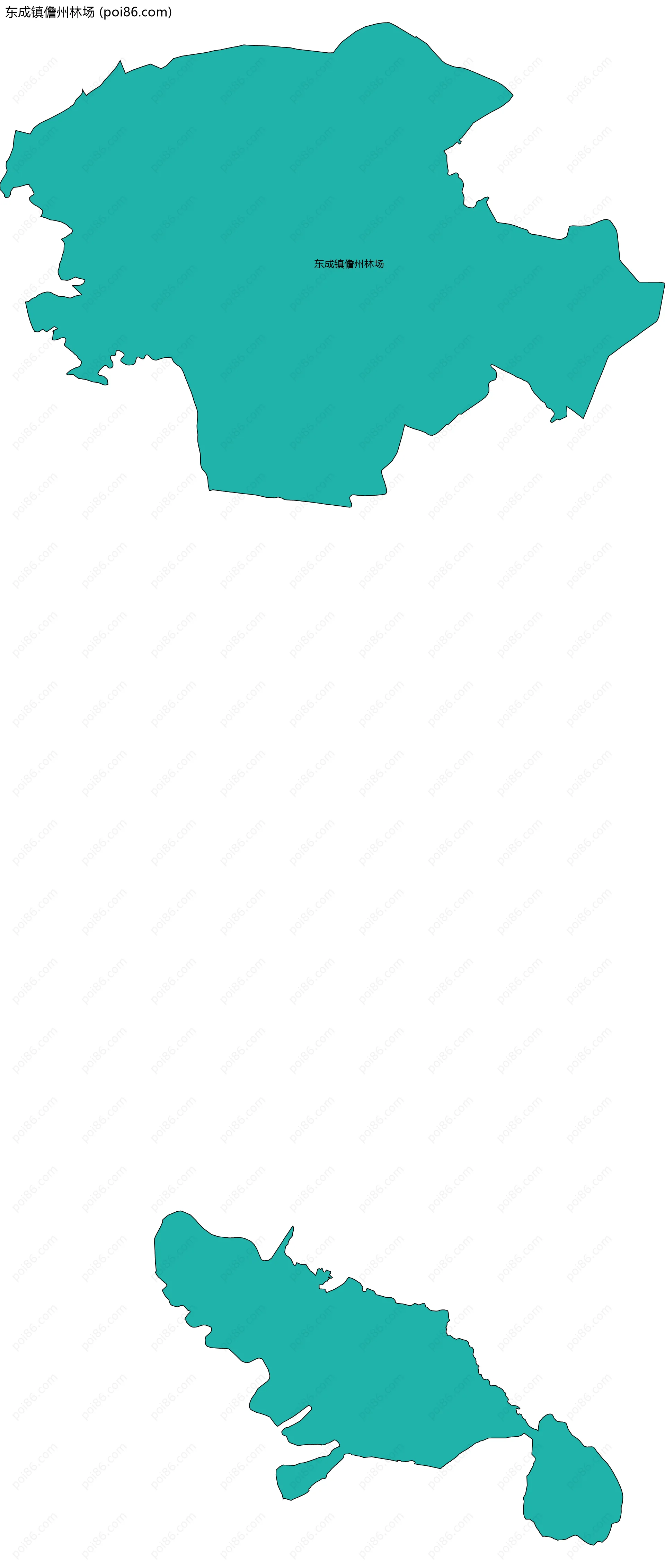 东成镇儋州林场边界地图(五级行政区划)