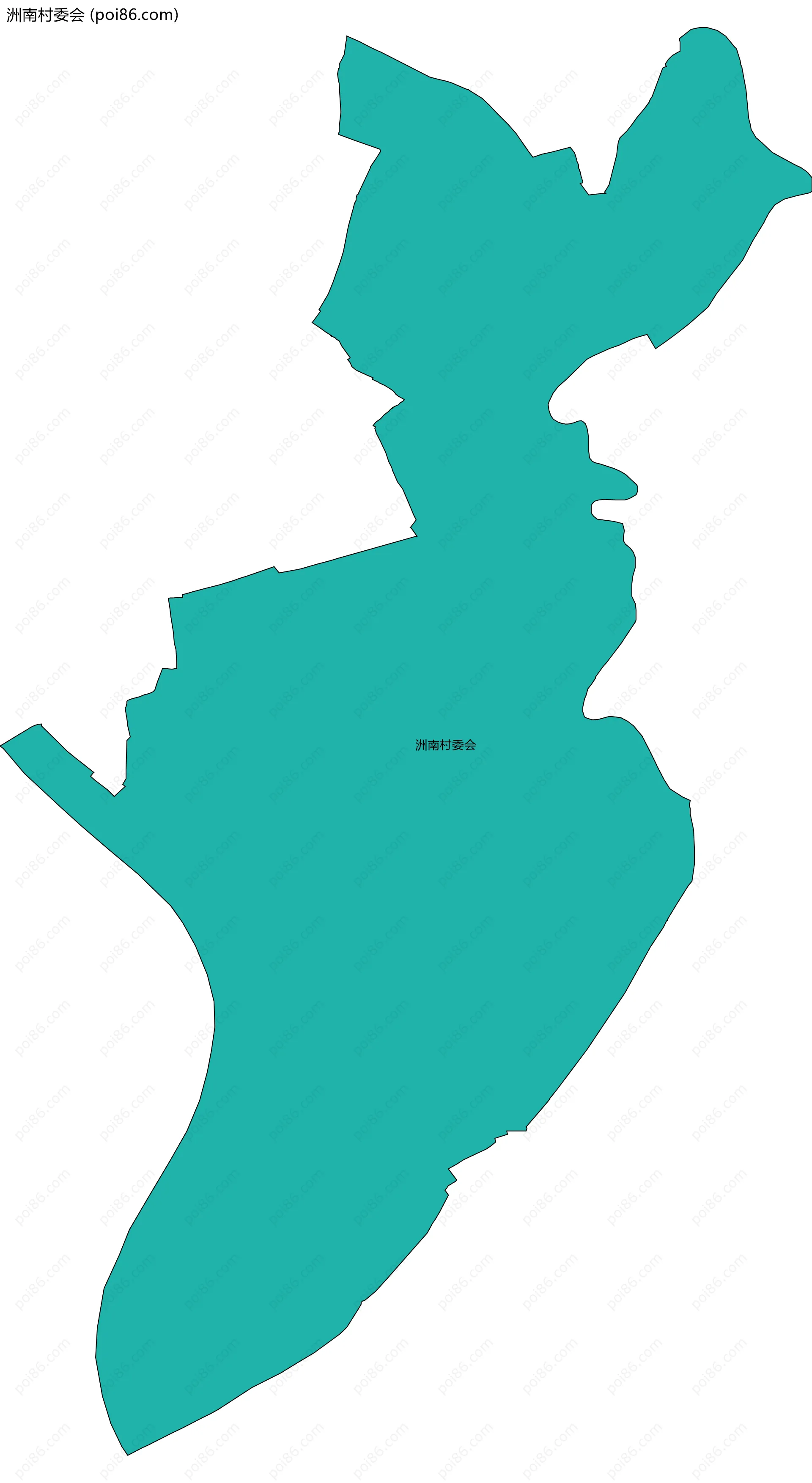 洲南村委会边界地图