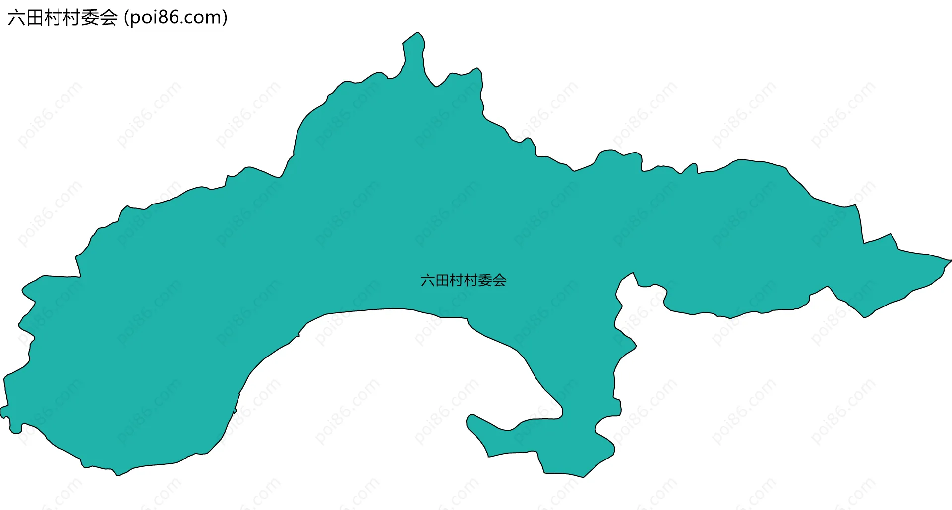 六田村村委会边界地图