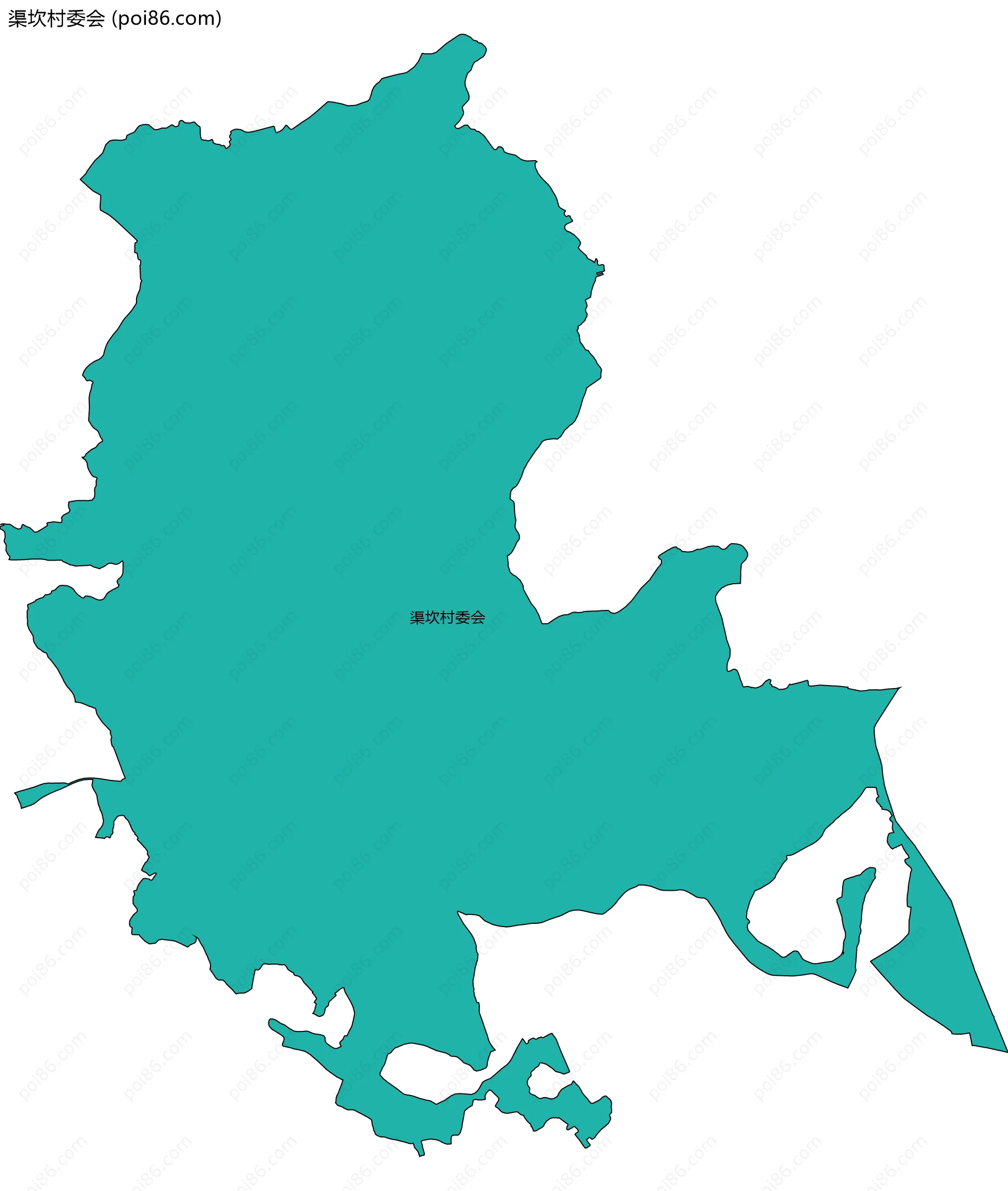 渠坎村委会边界地图