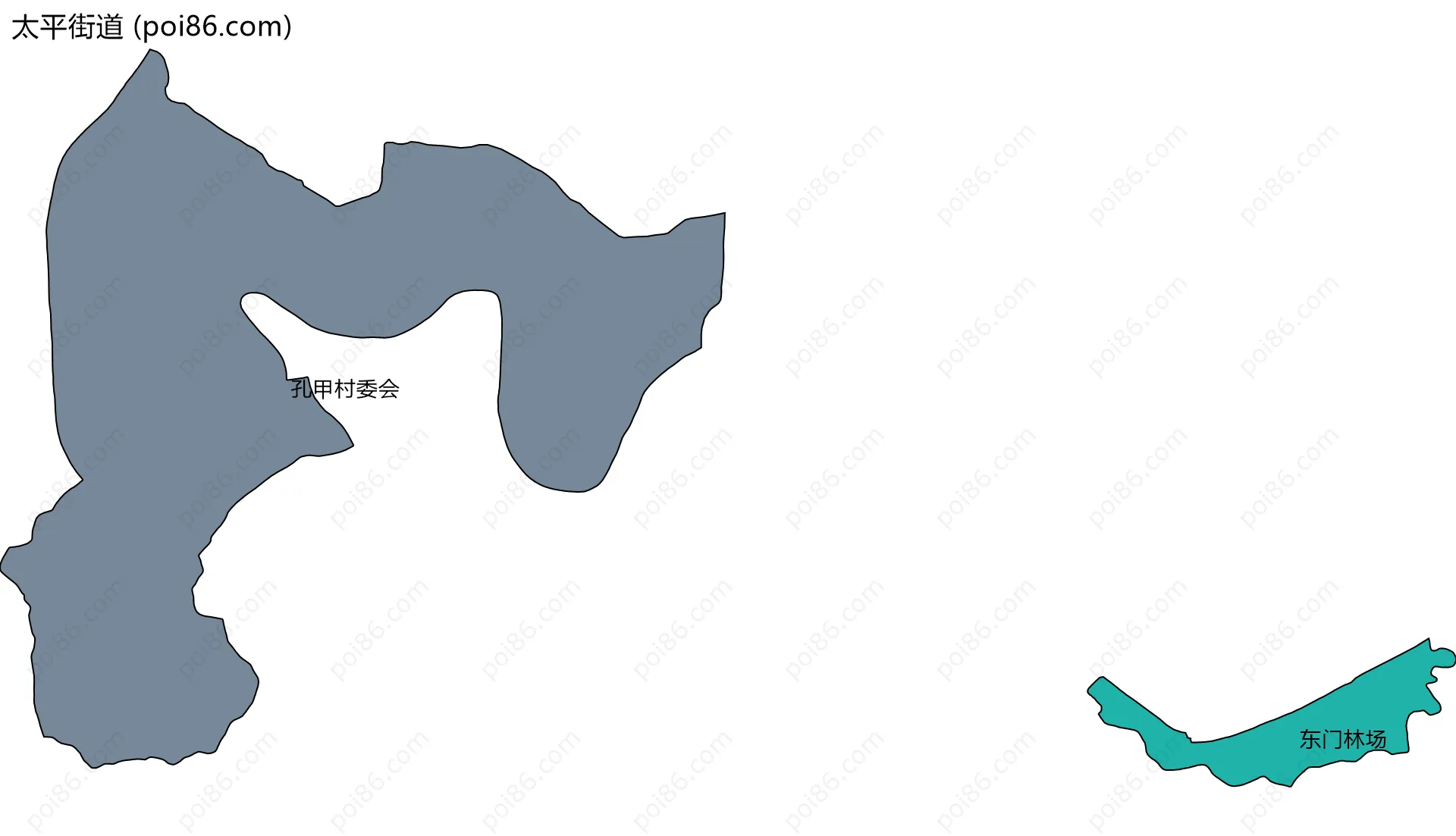 太平街道边界地图(五级行政区划)