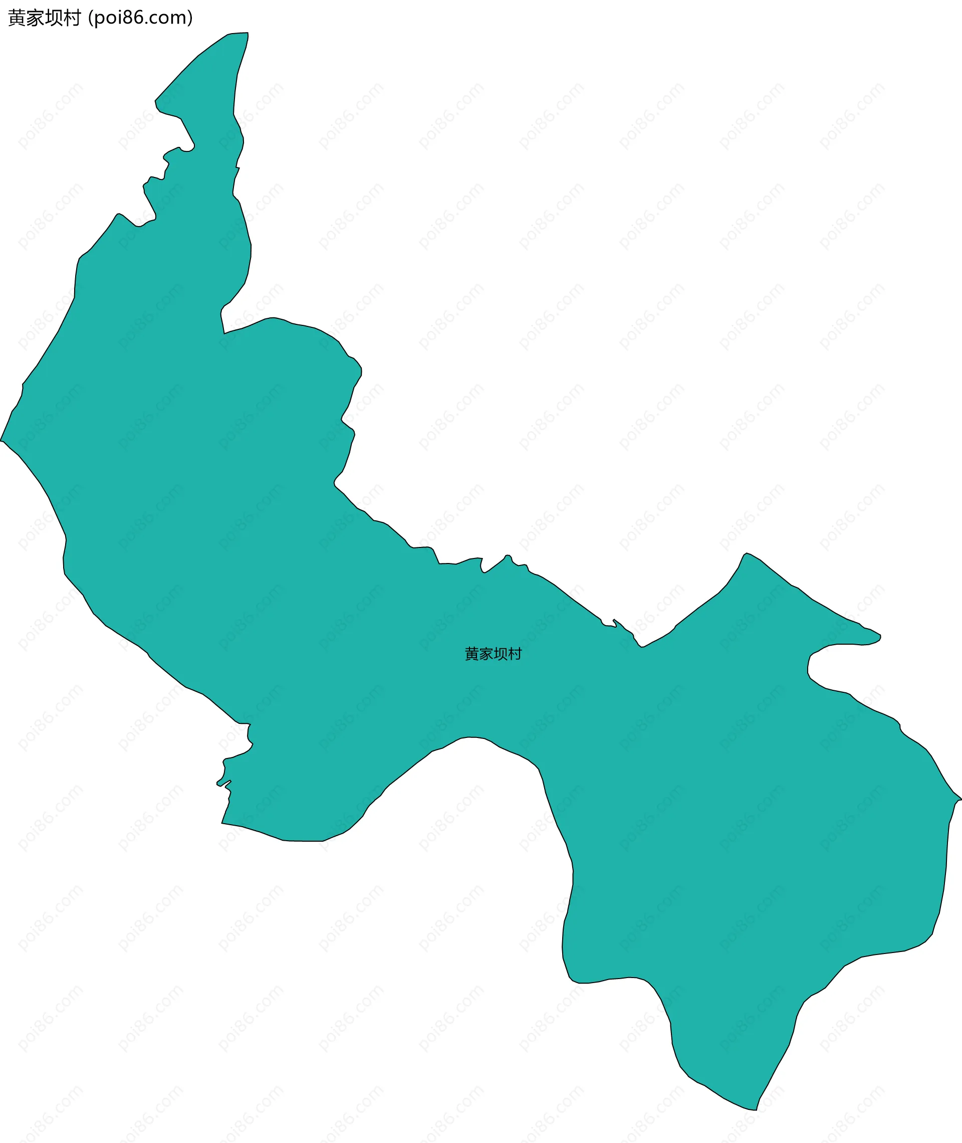 黄家坝村边界地图