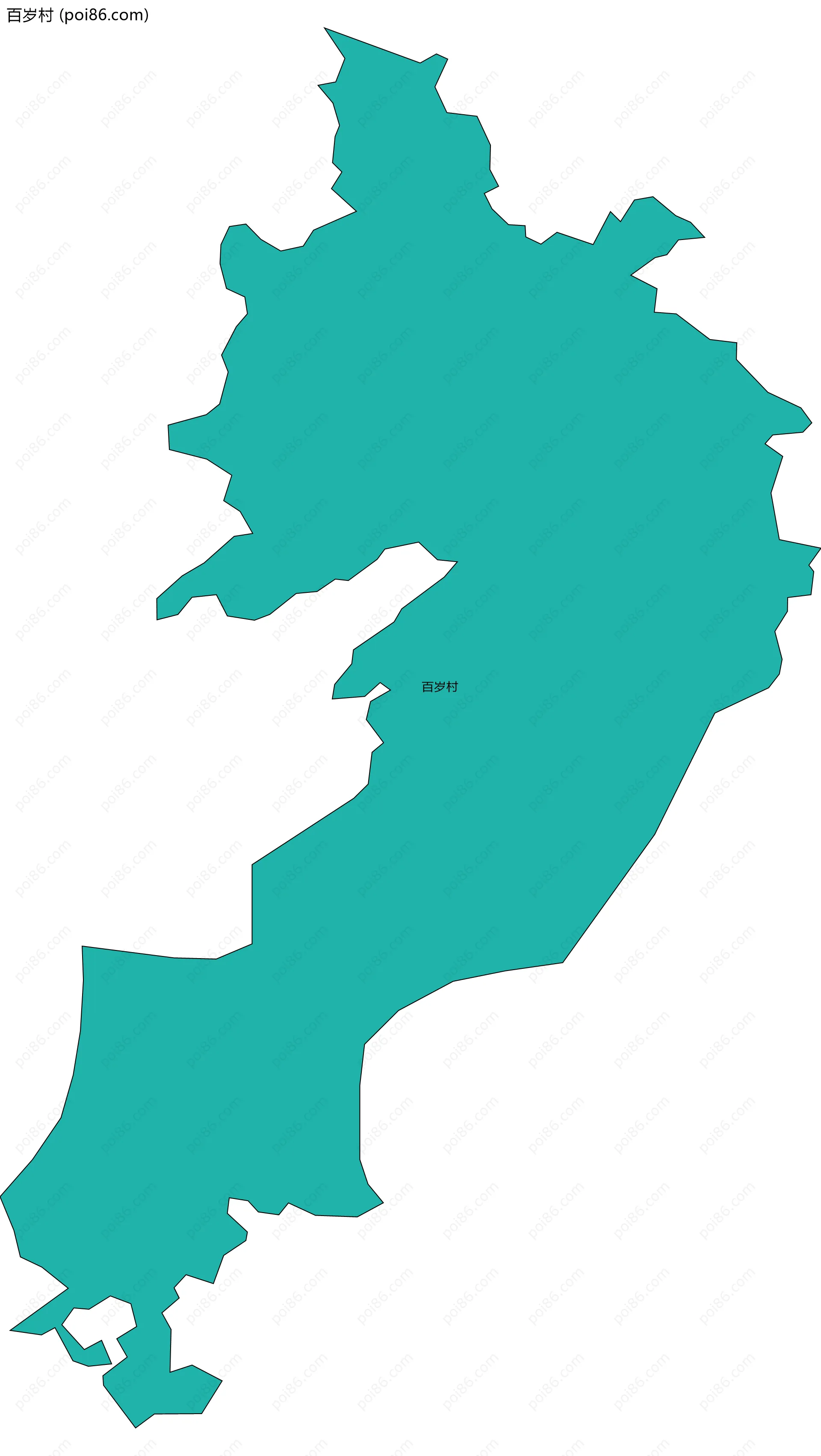 百岁村边界地图