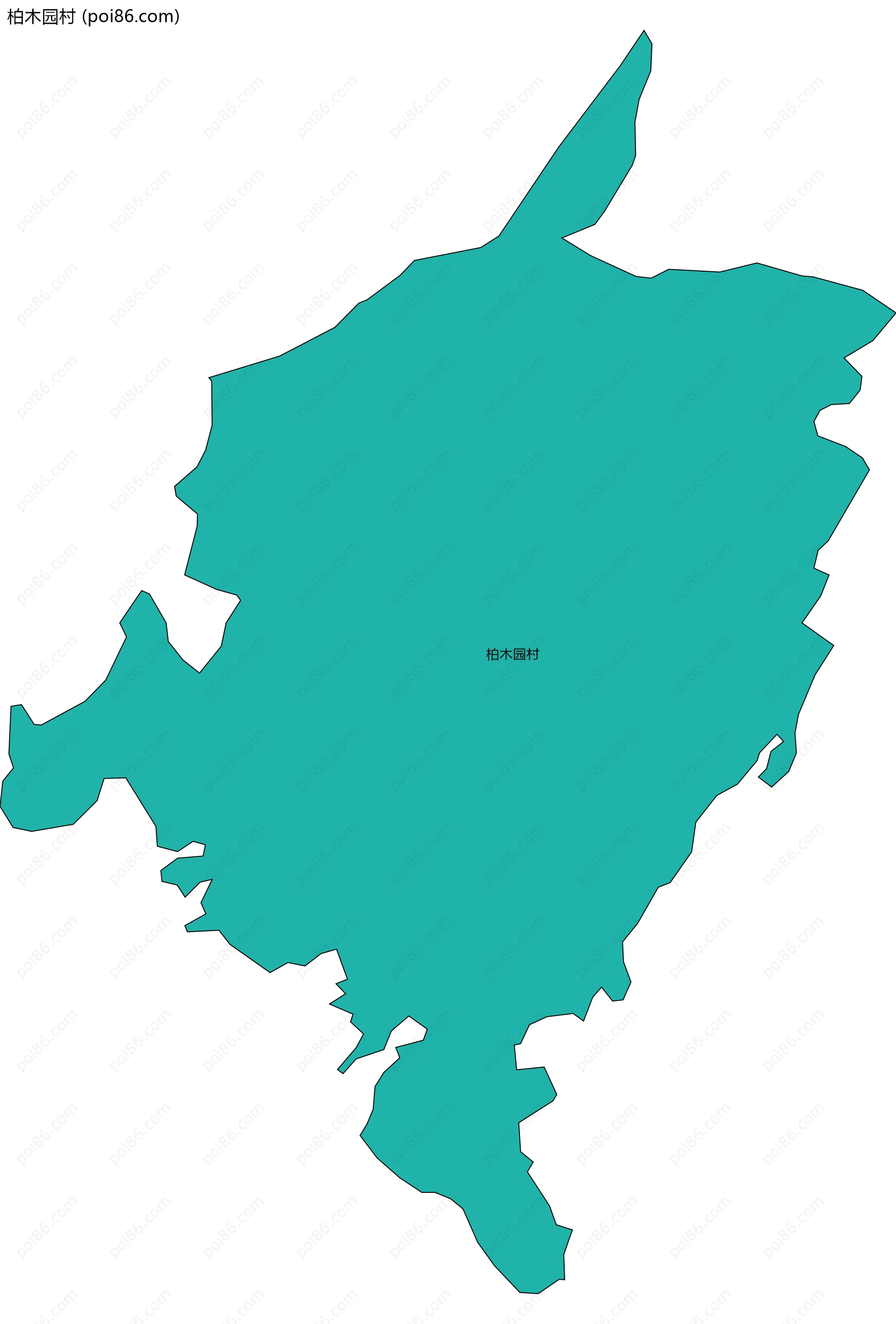 柏木园村边界地图