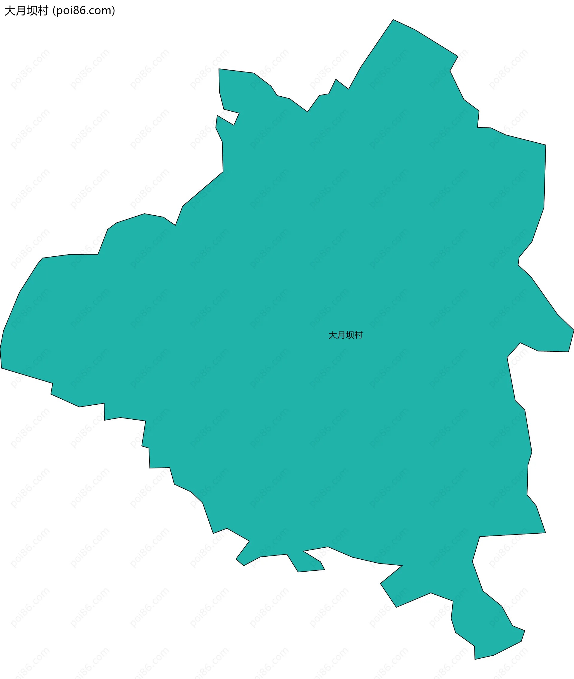 大月坝村边界地图