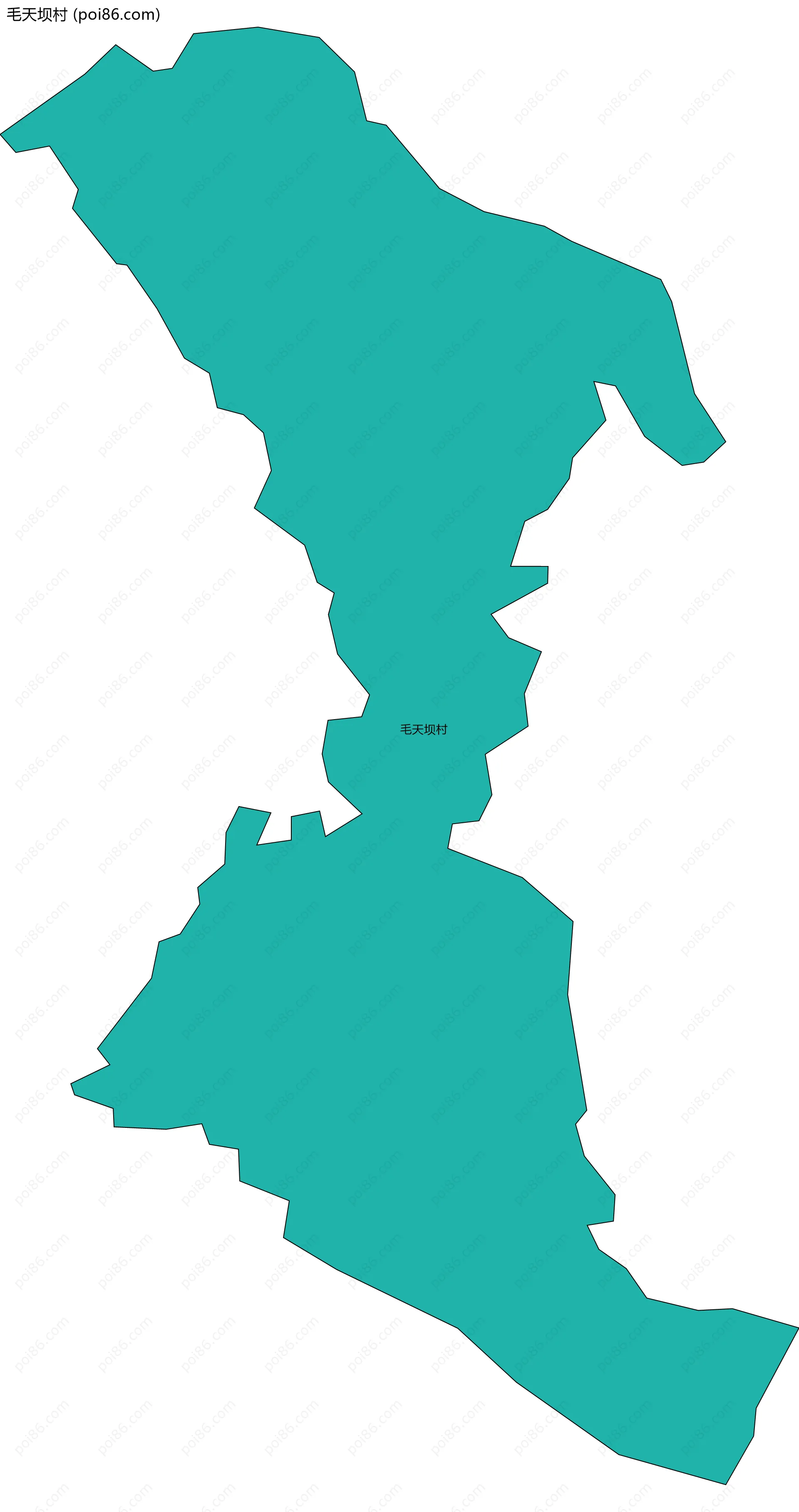 毛天坝村边界地图