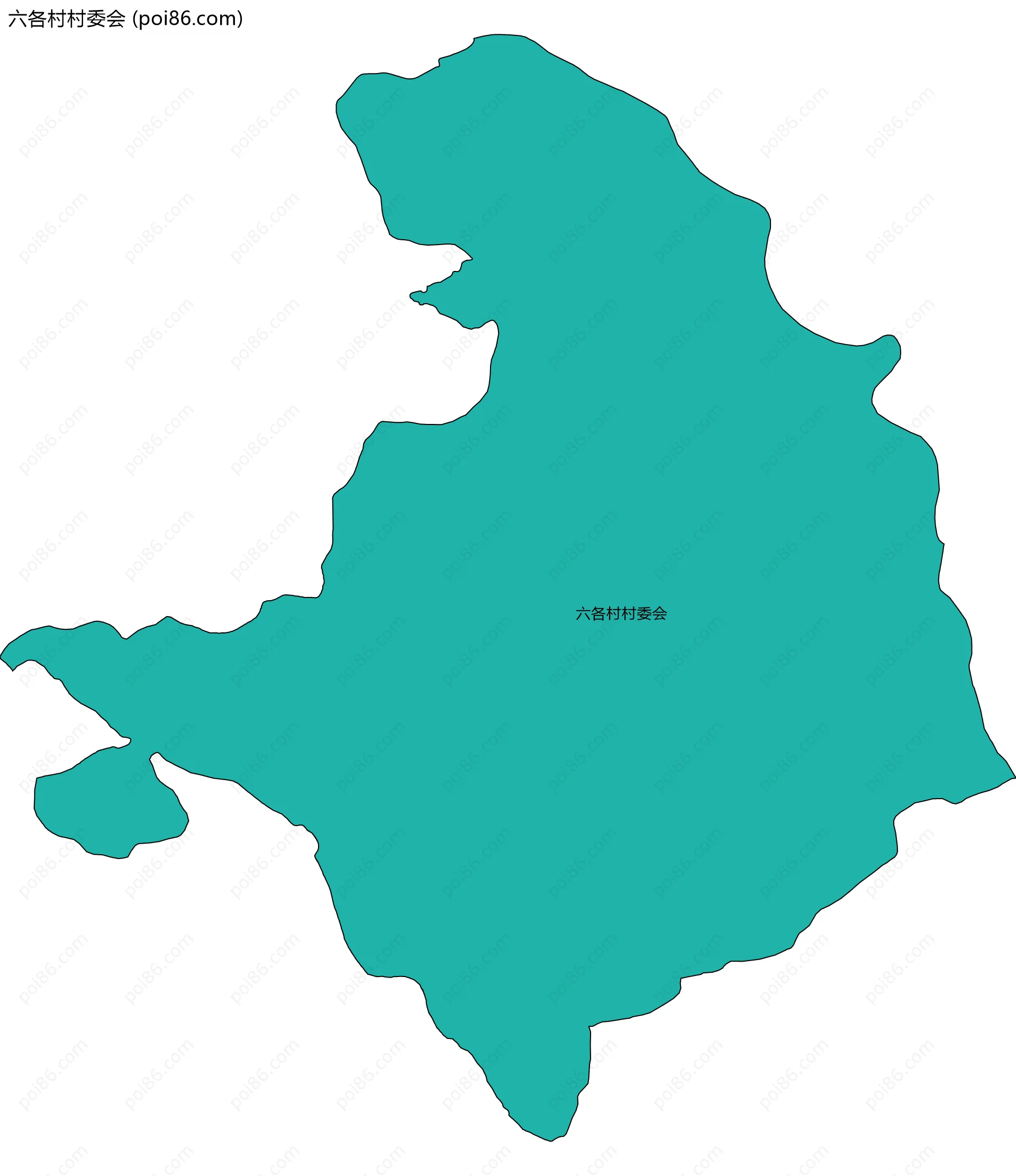 六各村村委会边界地图