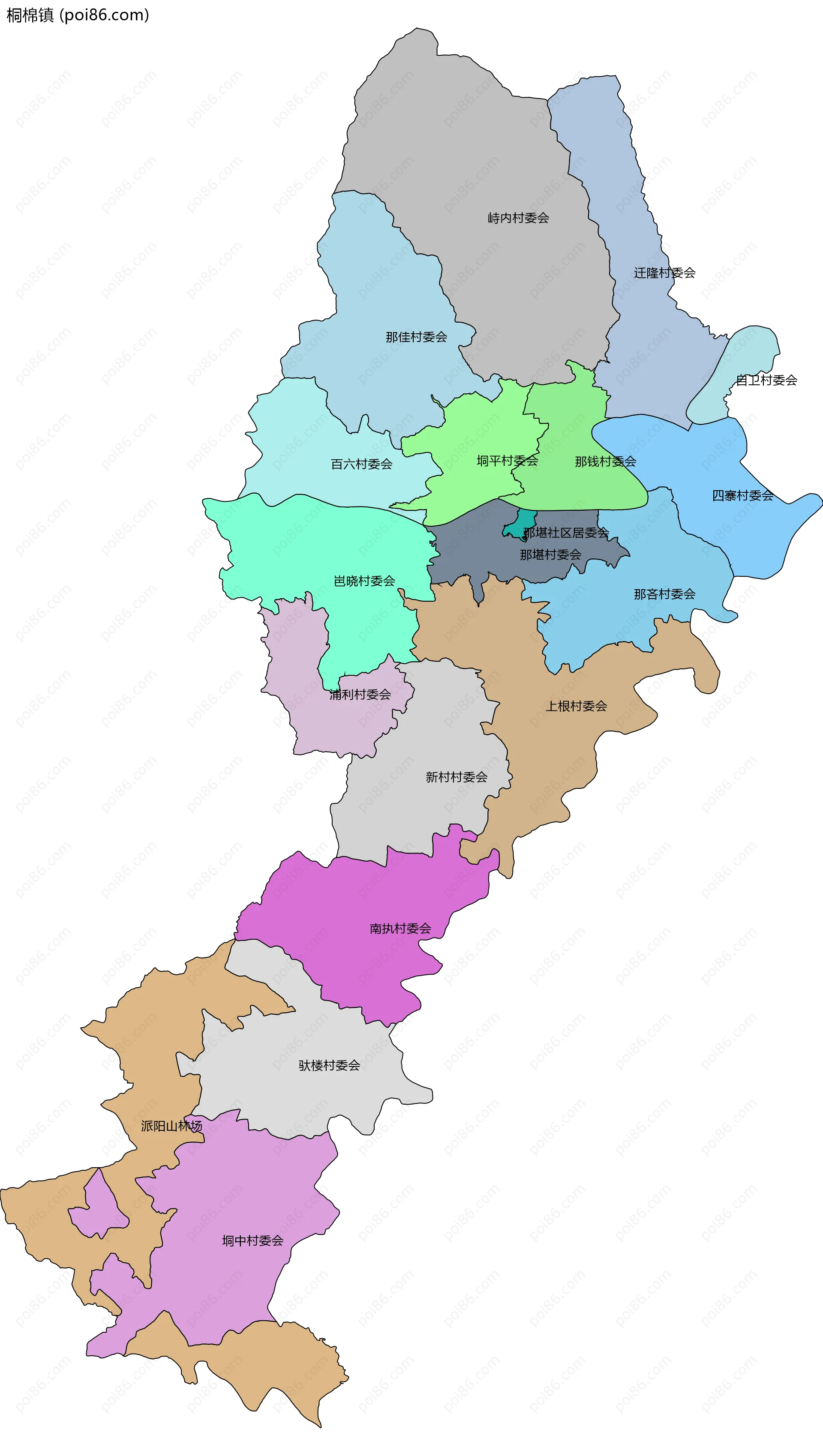 桐棉镇边界地图(五级行政区划)