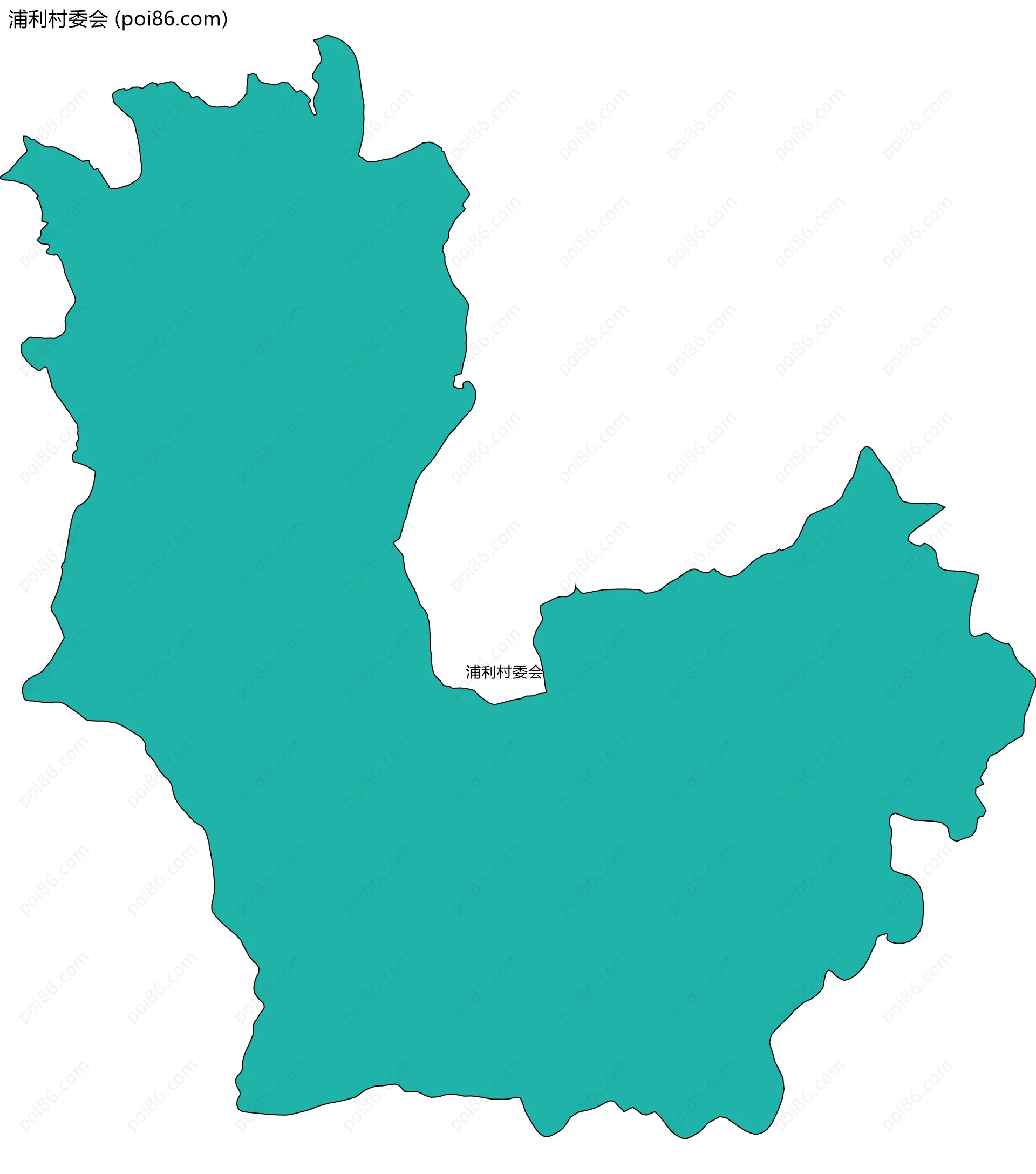 浦利村委会边界地图