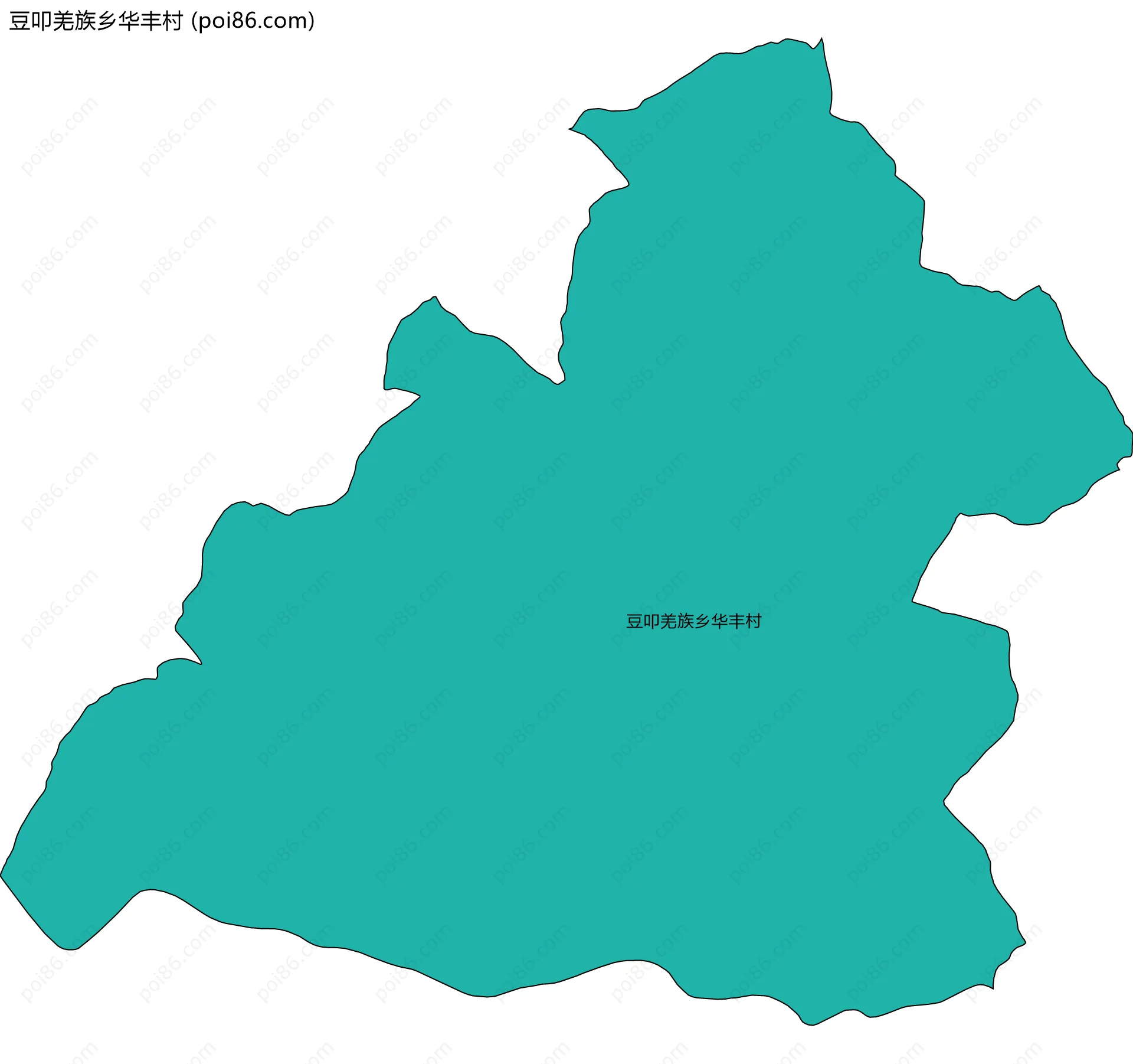 豆叩羌族乡华丰村边界地图