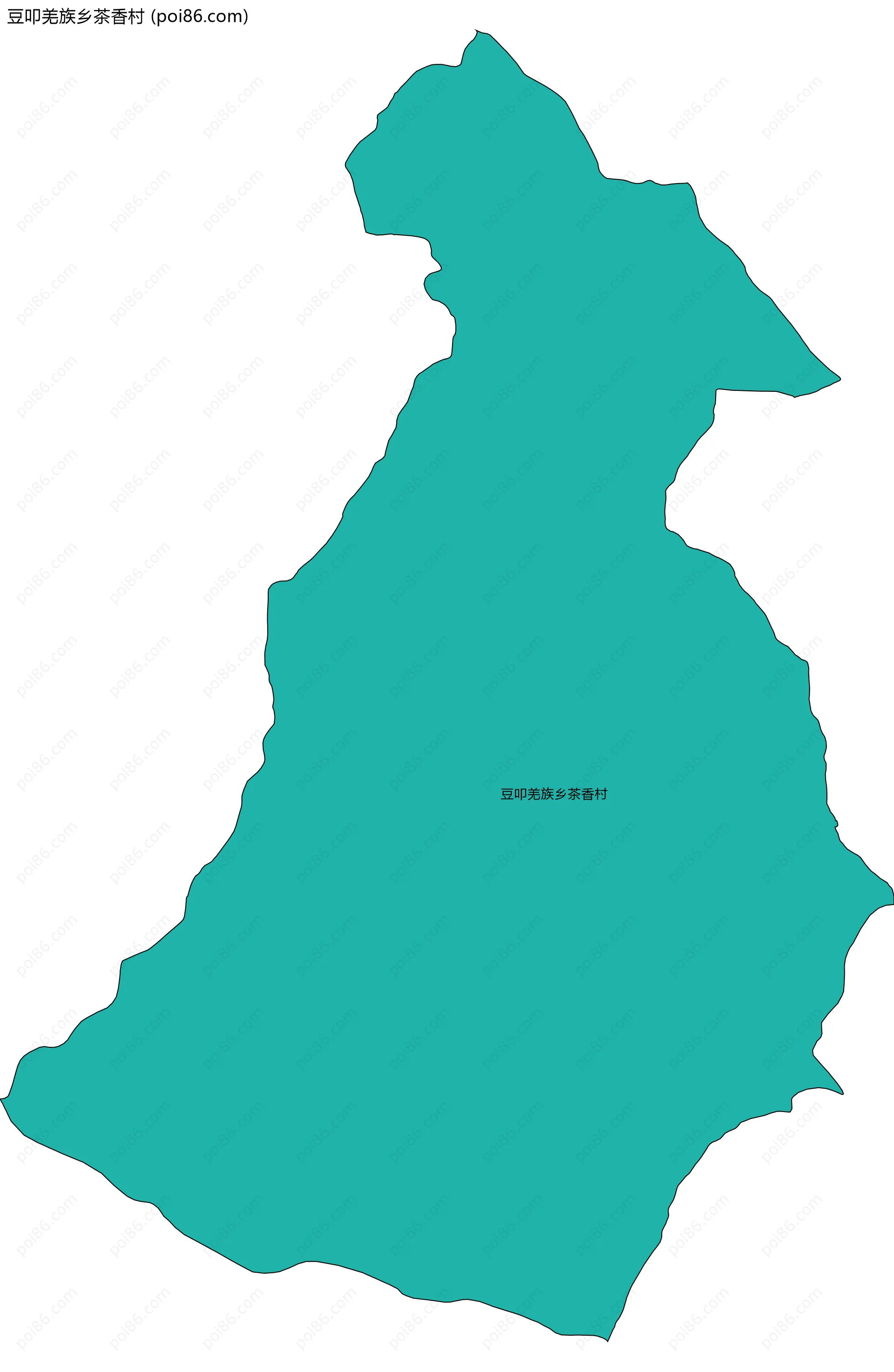 豆叩羌族乡茶香村边界地图