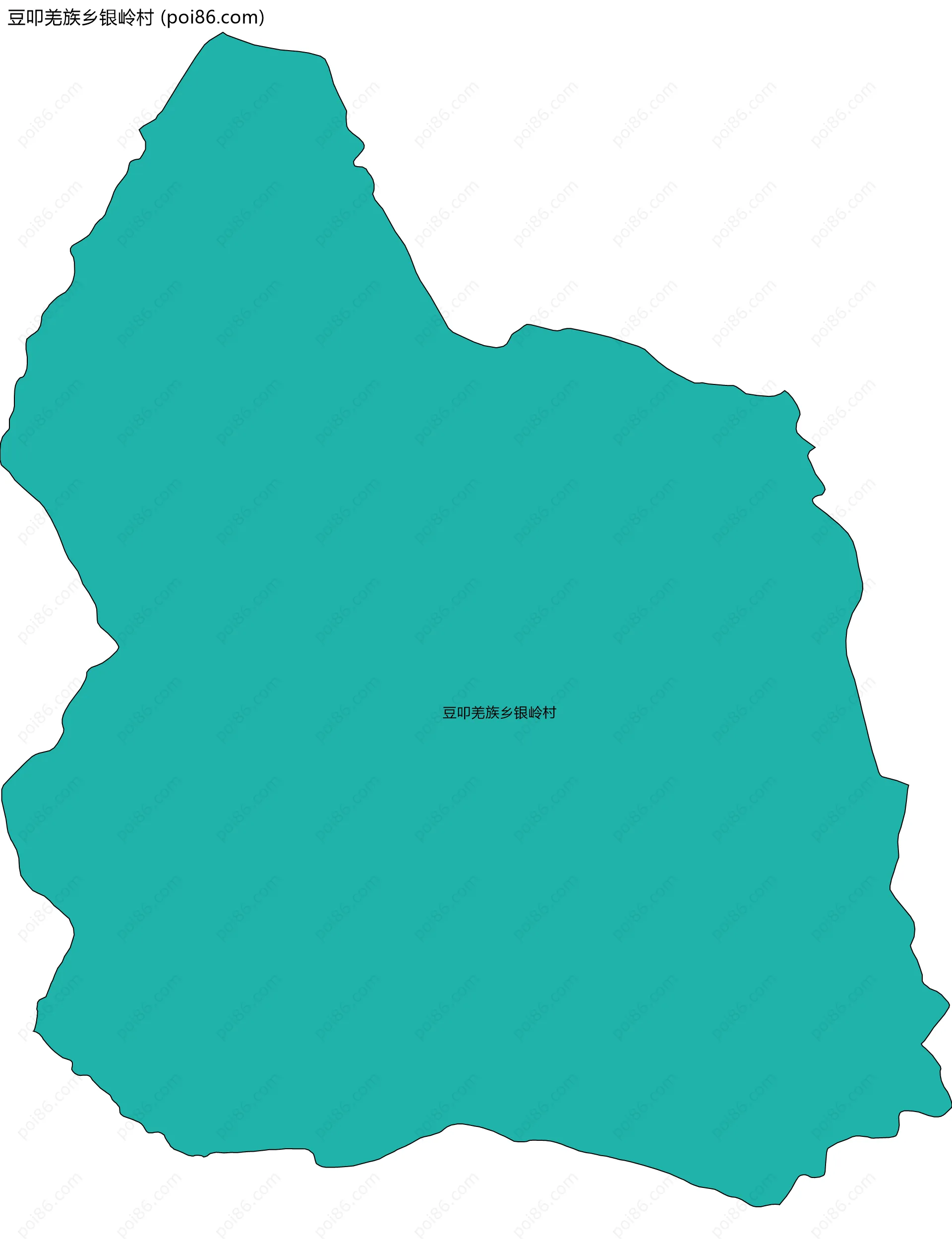 豆叩羌族乡银岭村边界地图