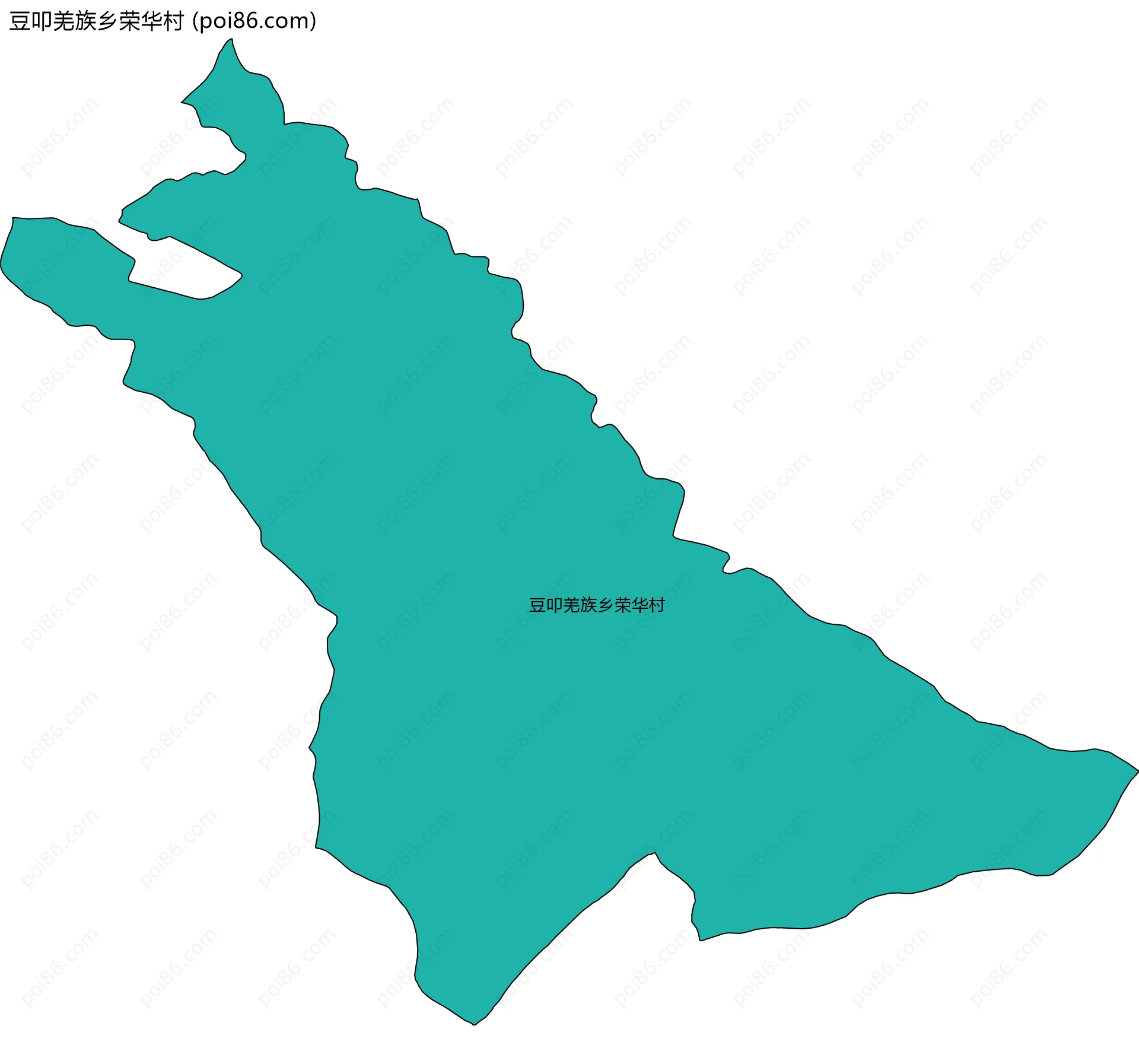 豆叩羌族乡荣华村边界地图