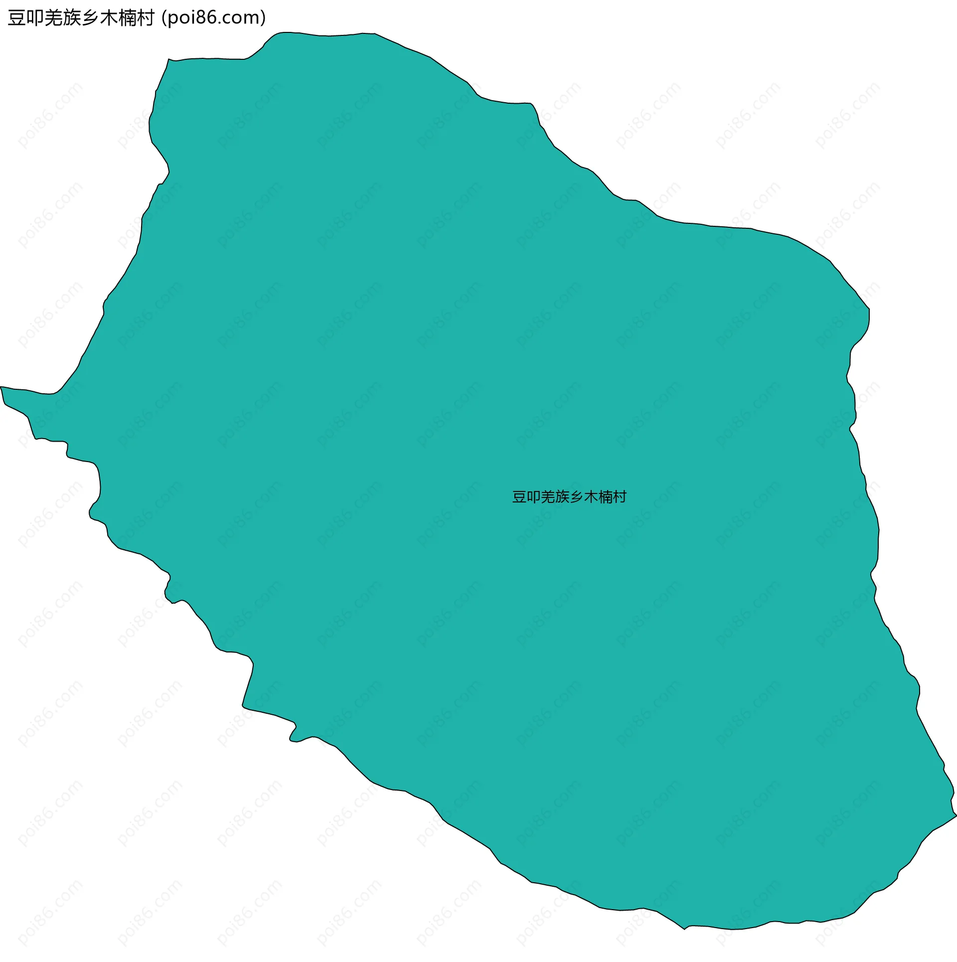 豆叩羌族乡木楠村边界地图