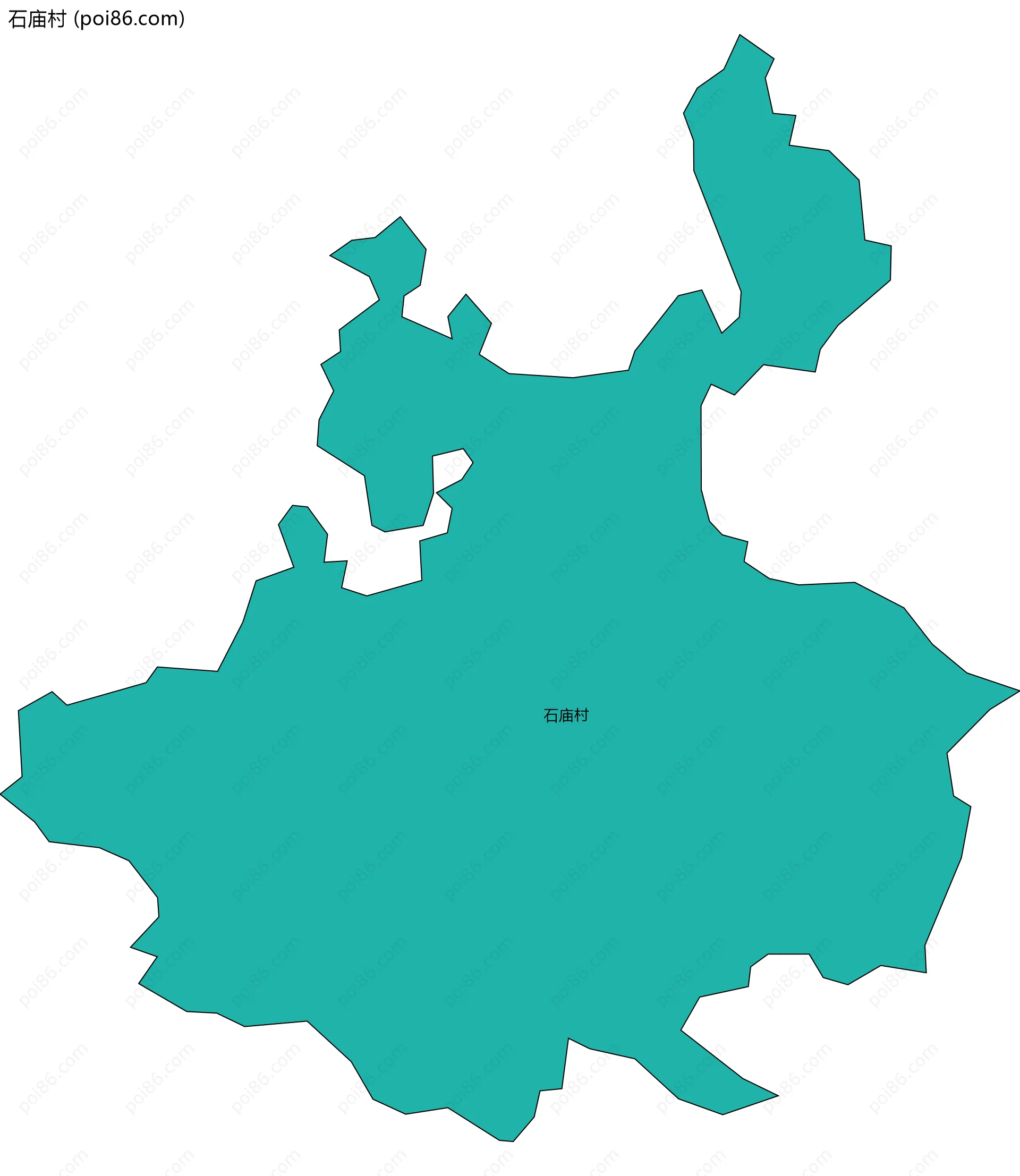 石庙村边界地图