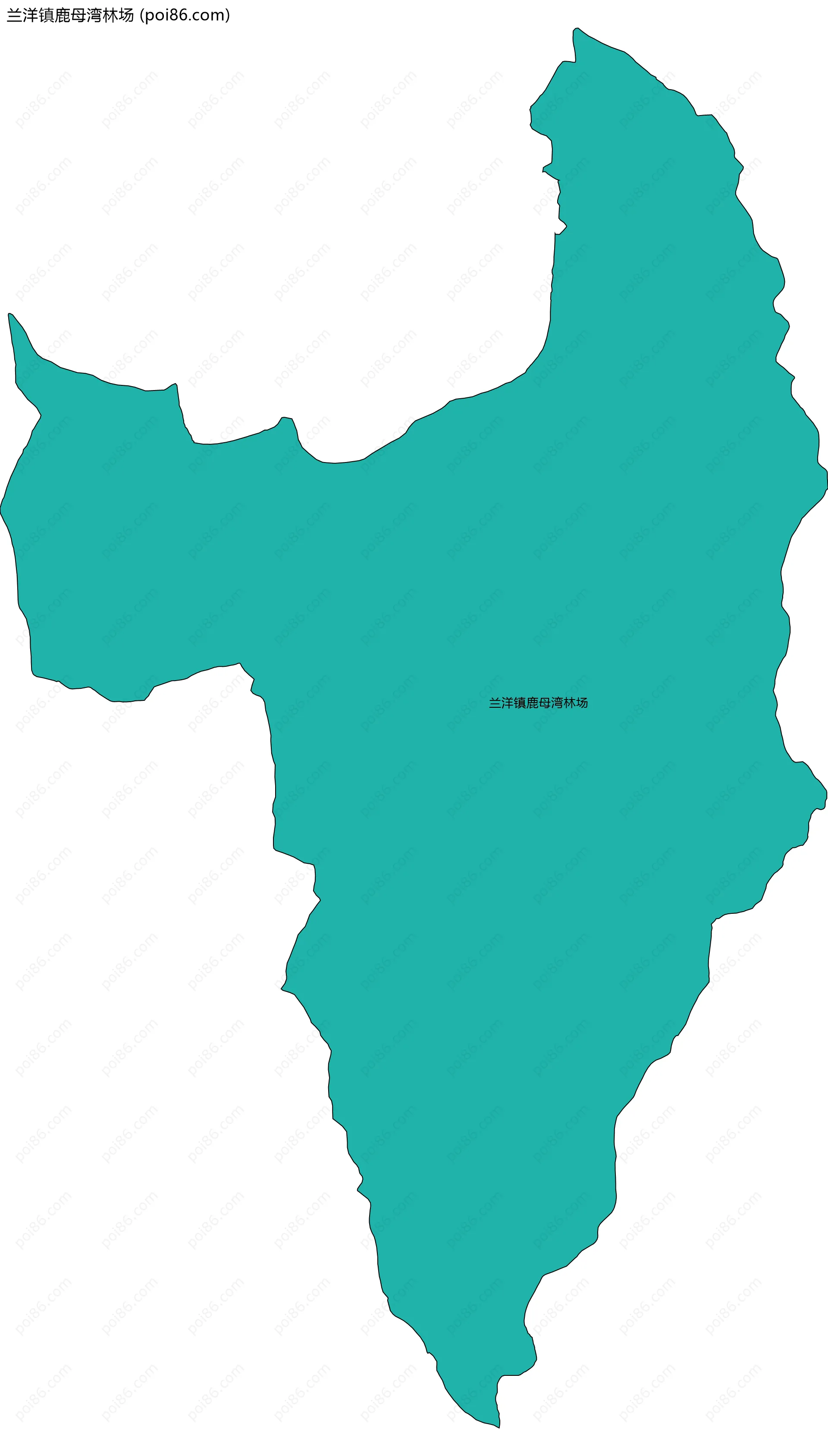 兰洋镇鹿母湾林场边界地图(五级行政区划)