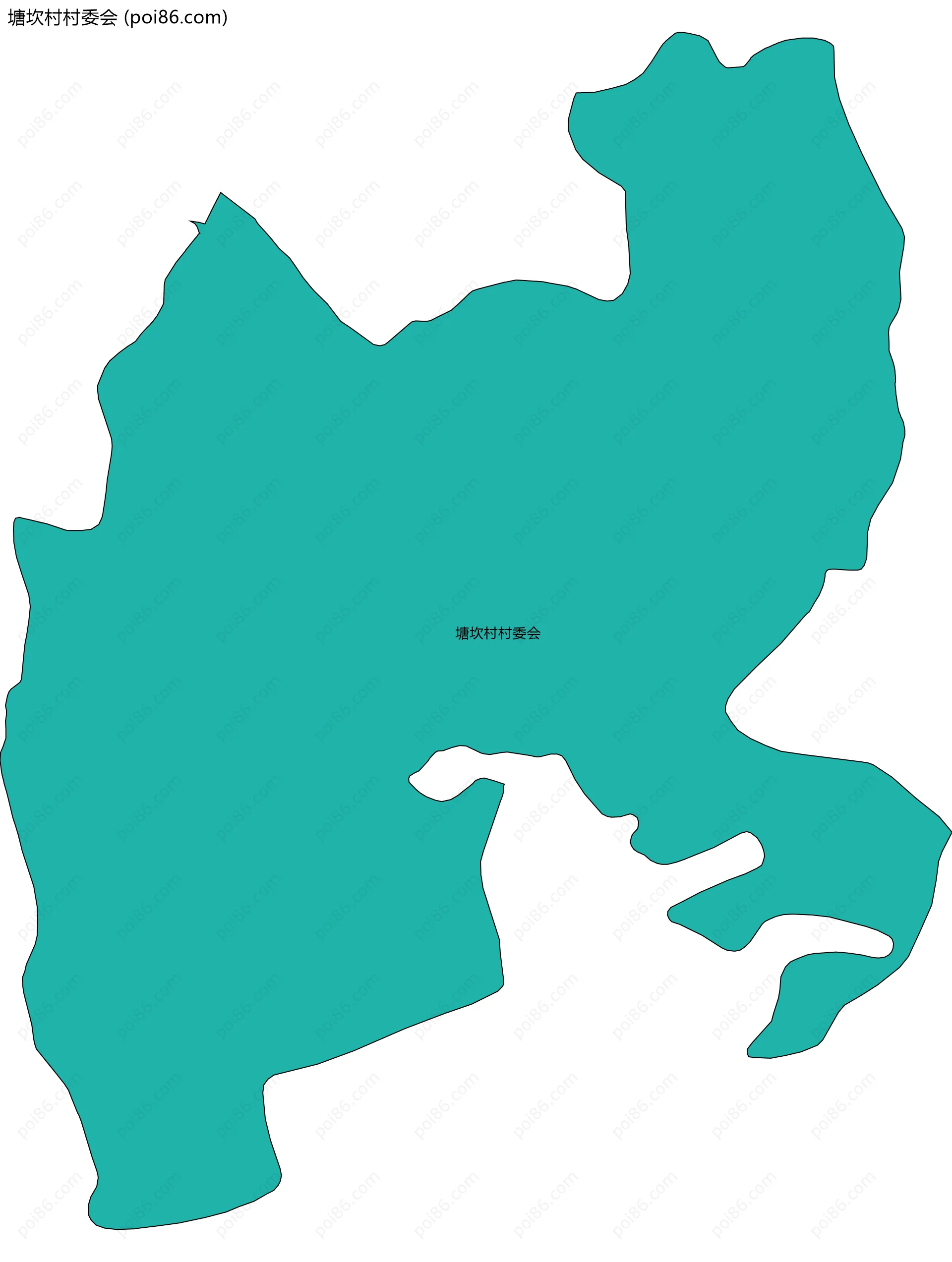 塘坎村村委会边界地图