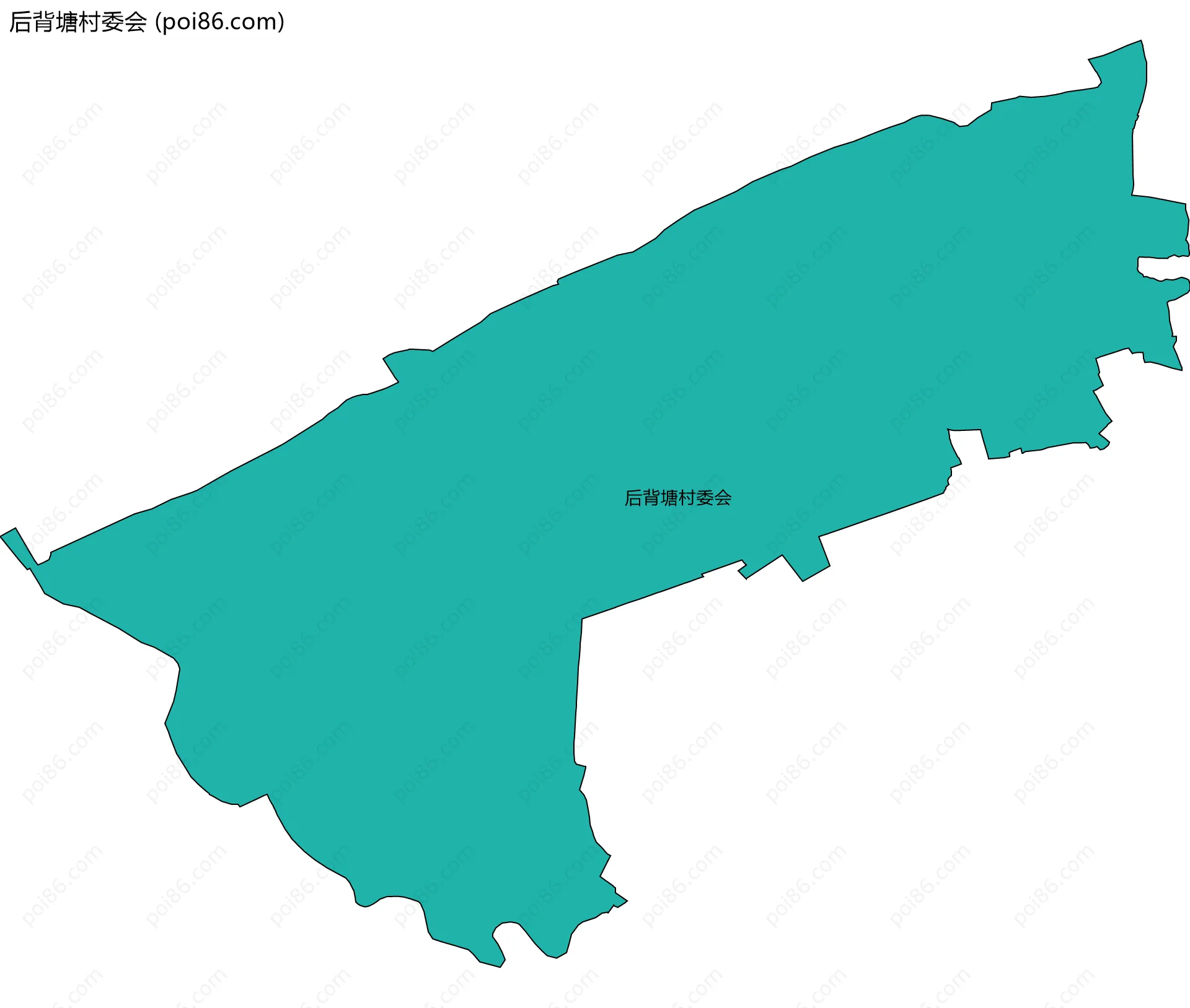 后背塘村委会边界地图