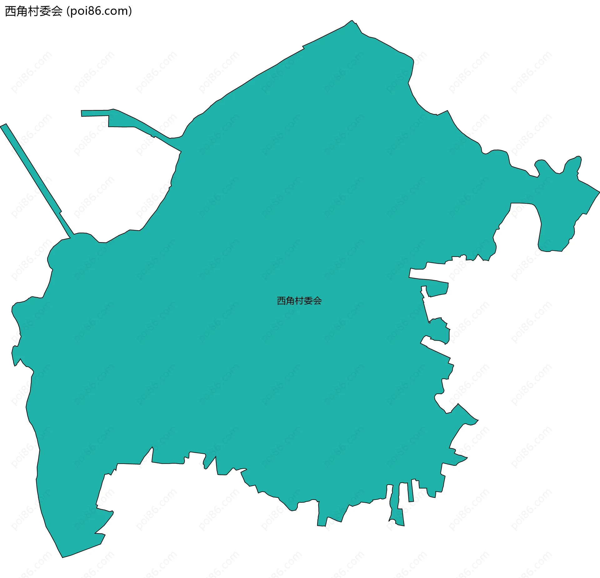 西角村委会边界地图
