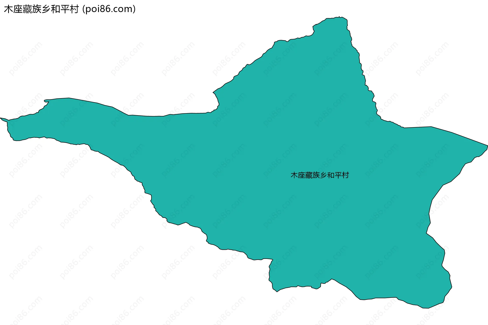 木座藏族乡和平村边界地图