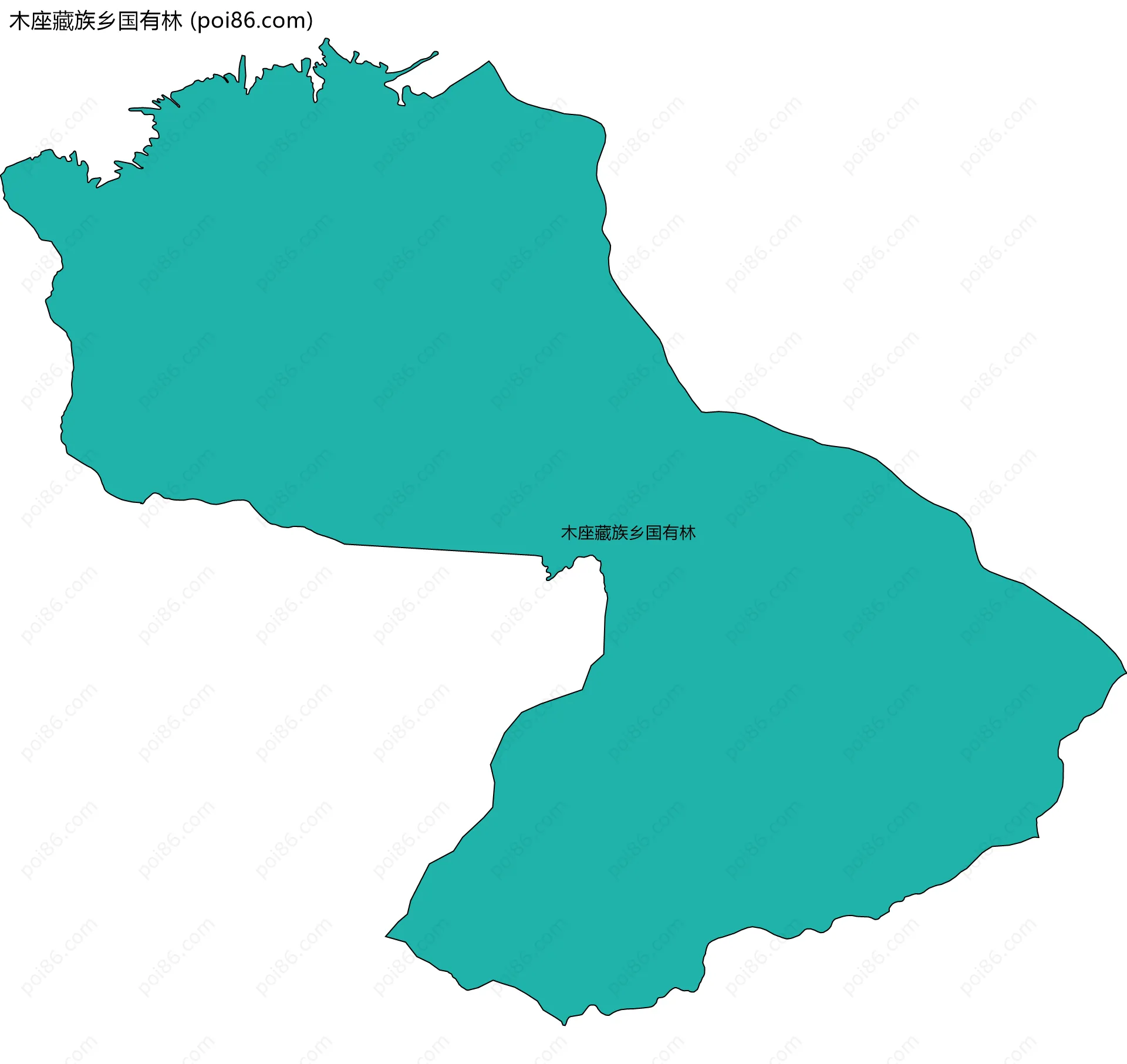 木座藏族乡国有林边界地图