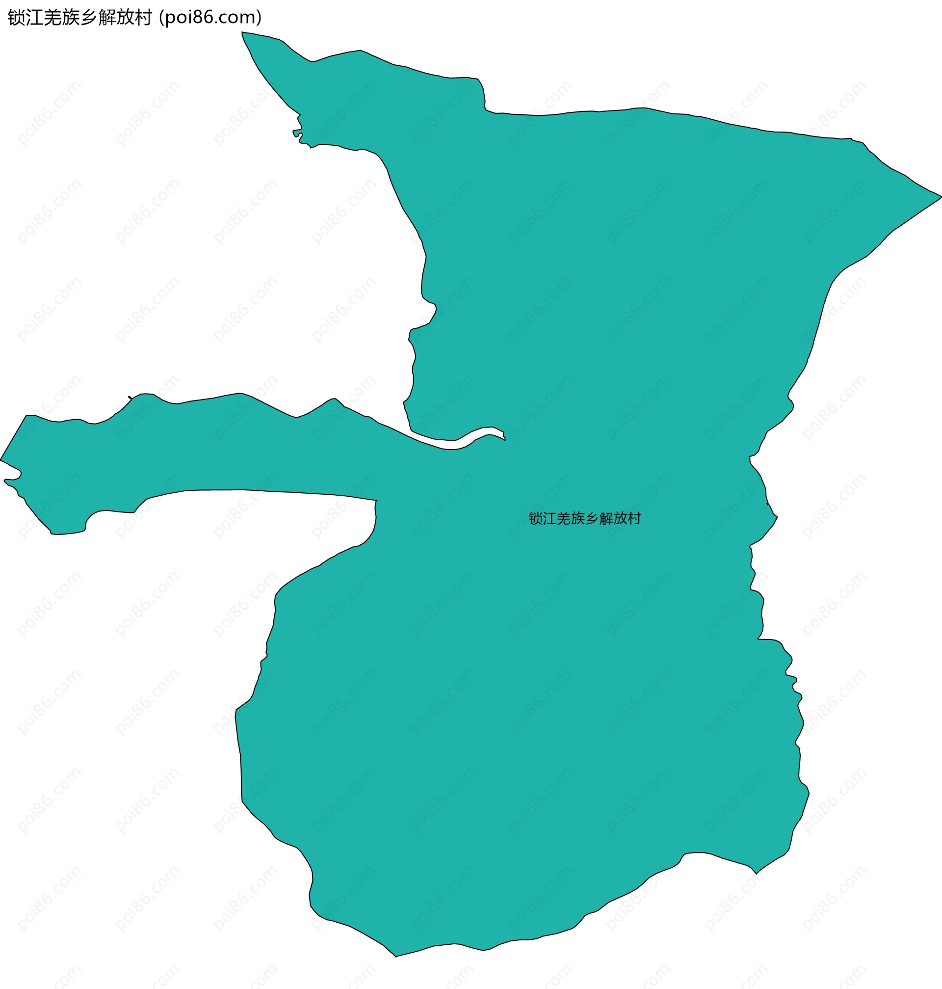 锁江羌族乡解放村边界地图