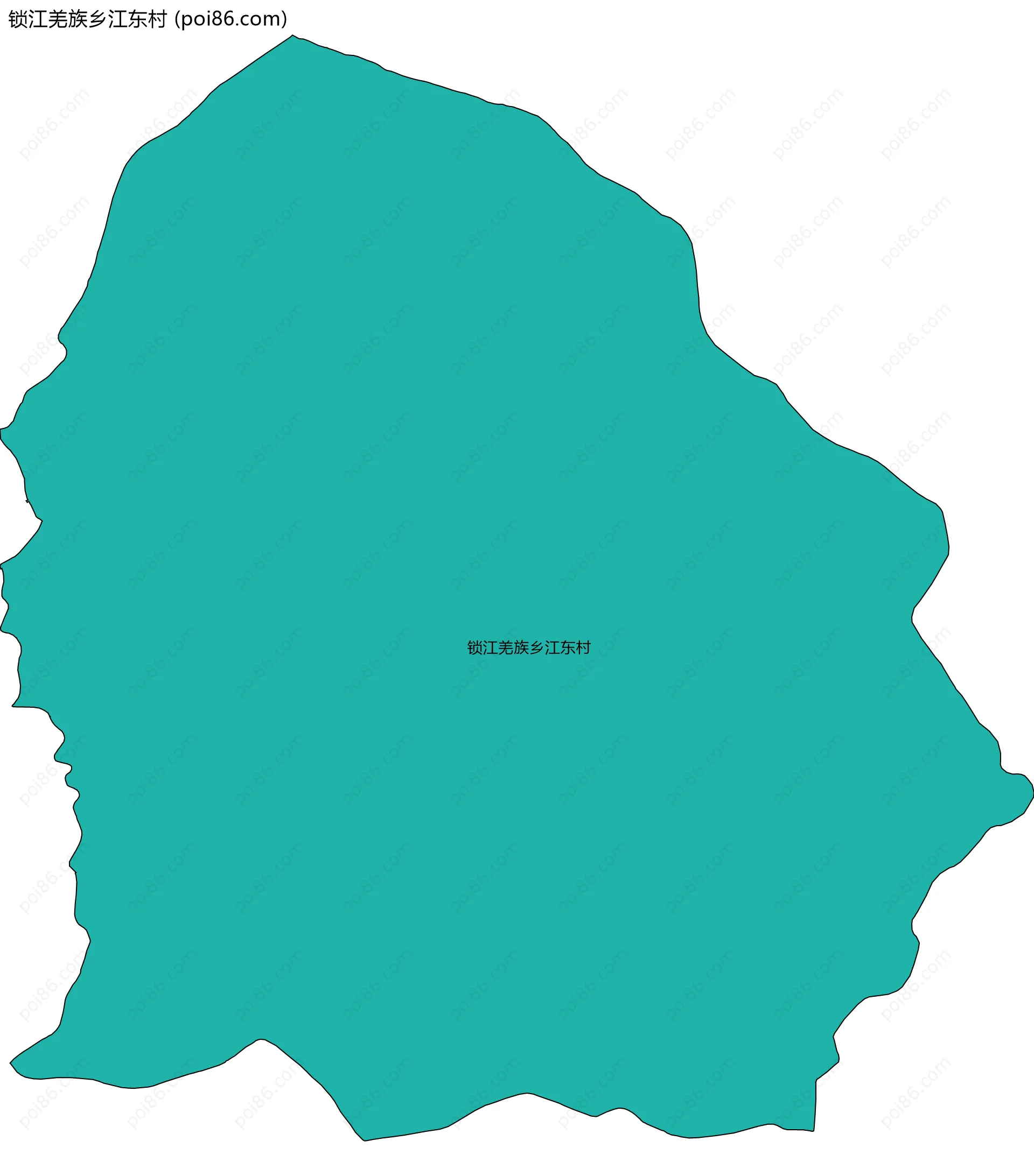 锁江羌族乡江东村边界地图