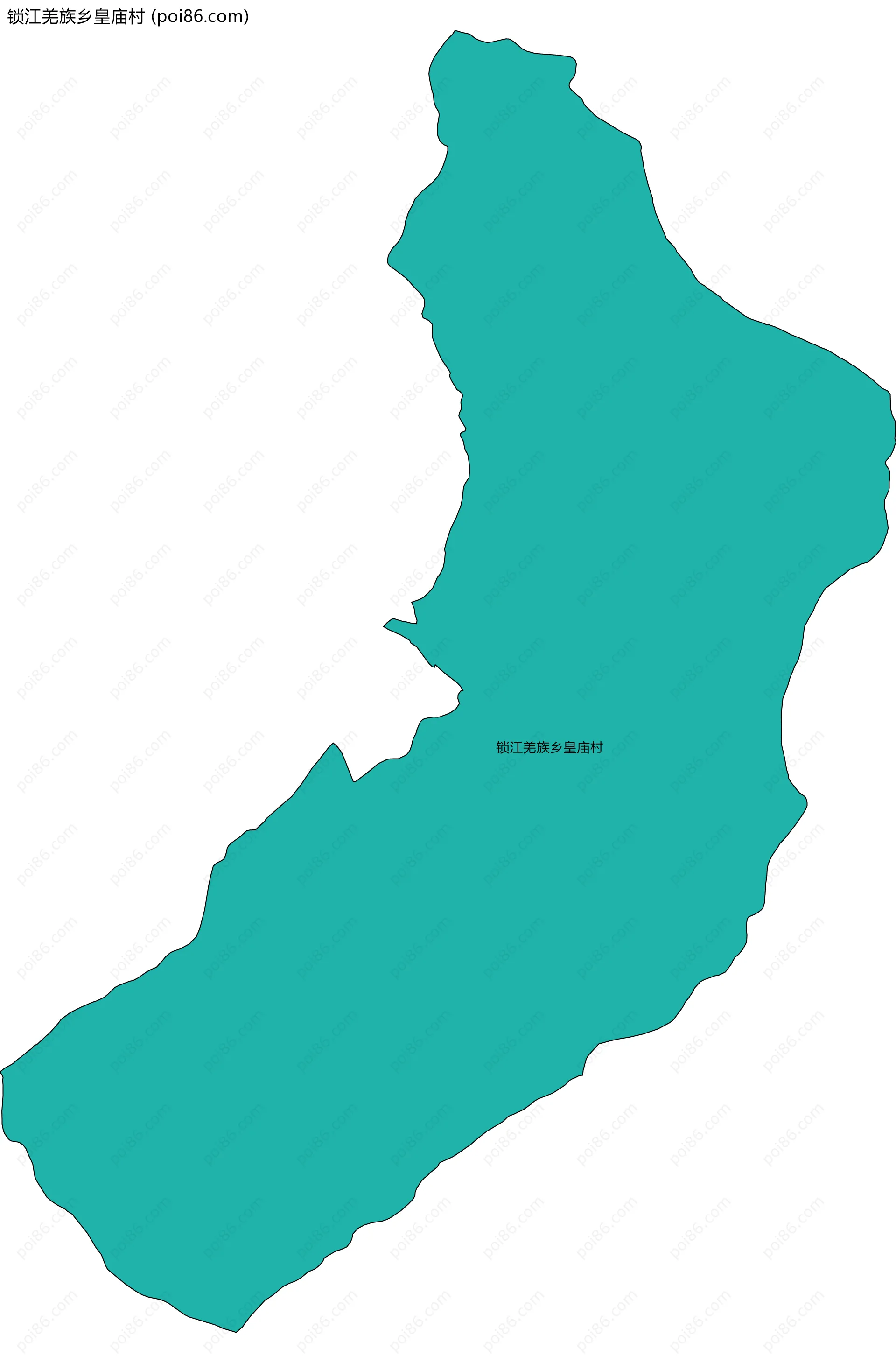 锁江羌族乡皇庙村边界地图