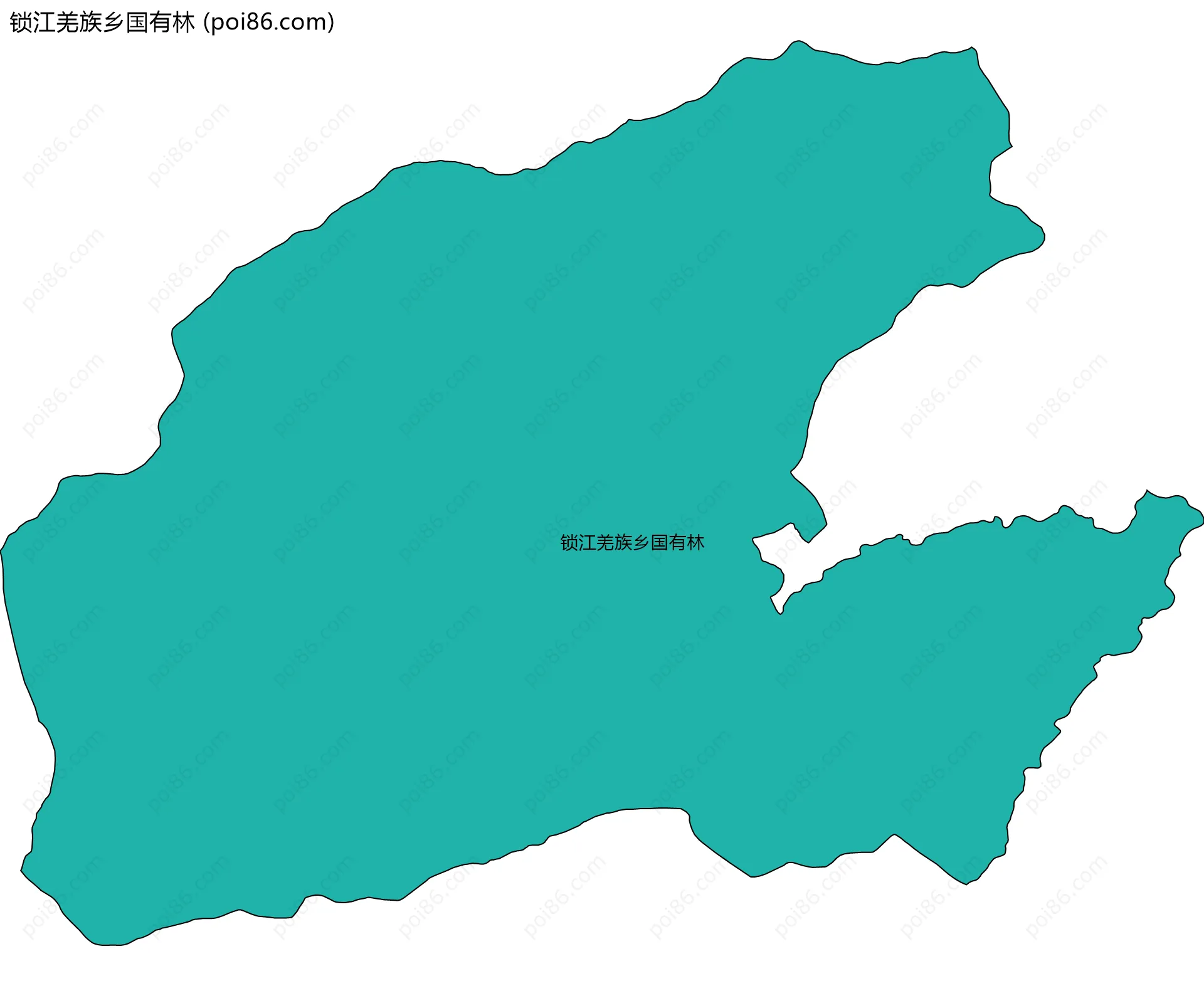 锁江羌族乡国有林边界地图