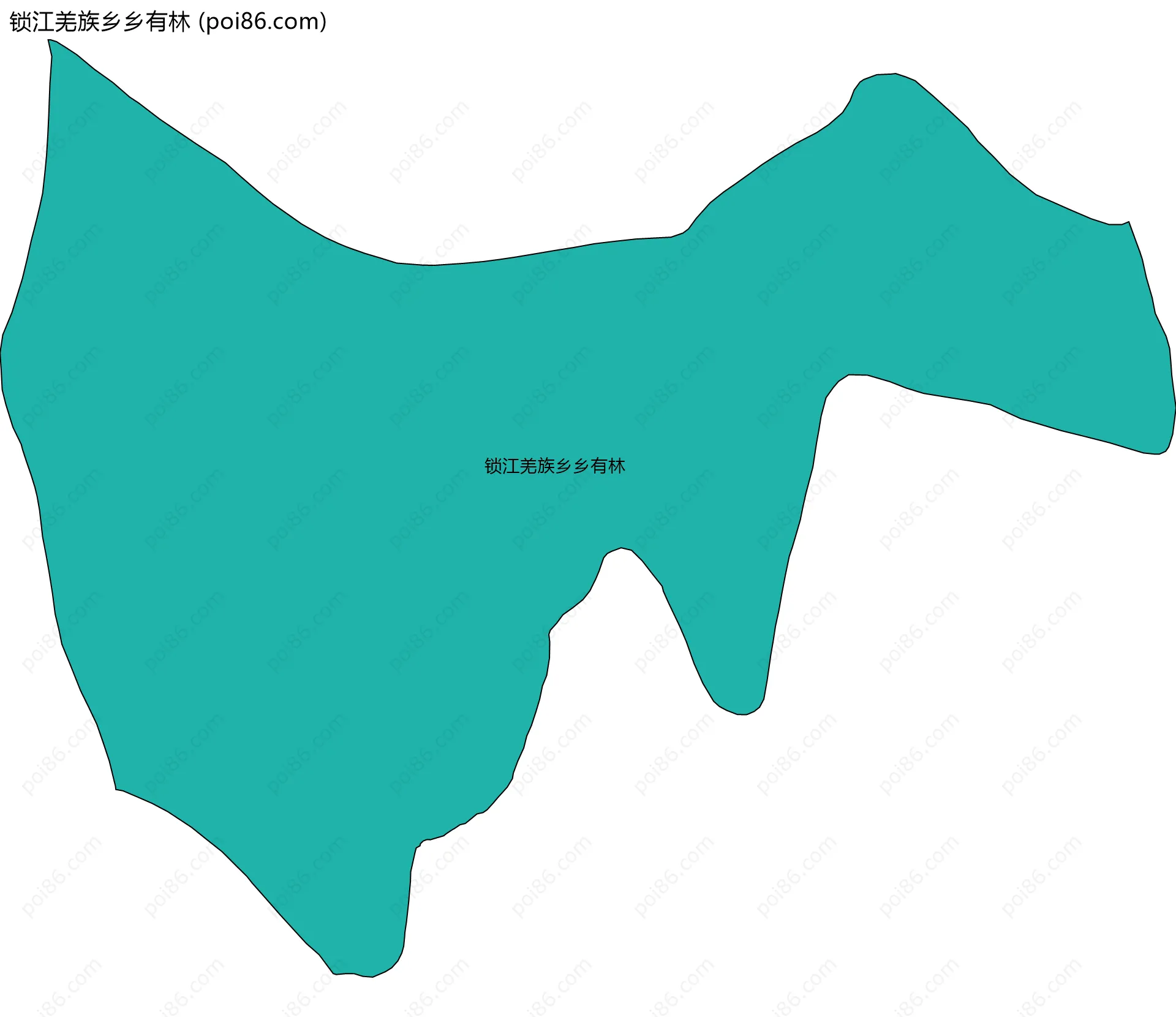 锁江羌族乡乡有林边界地图
