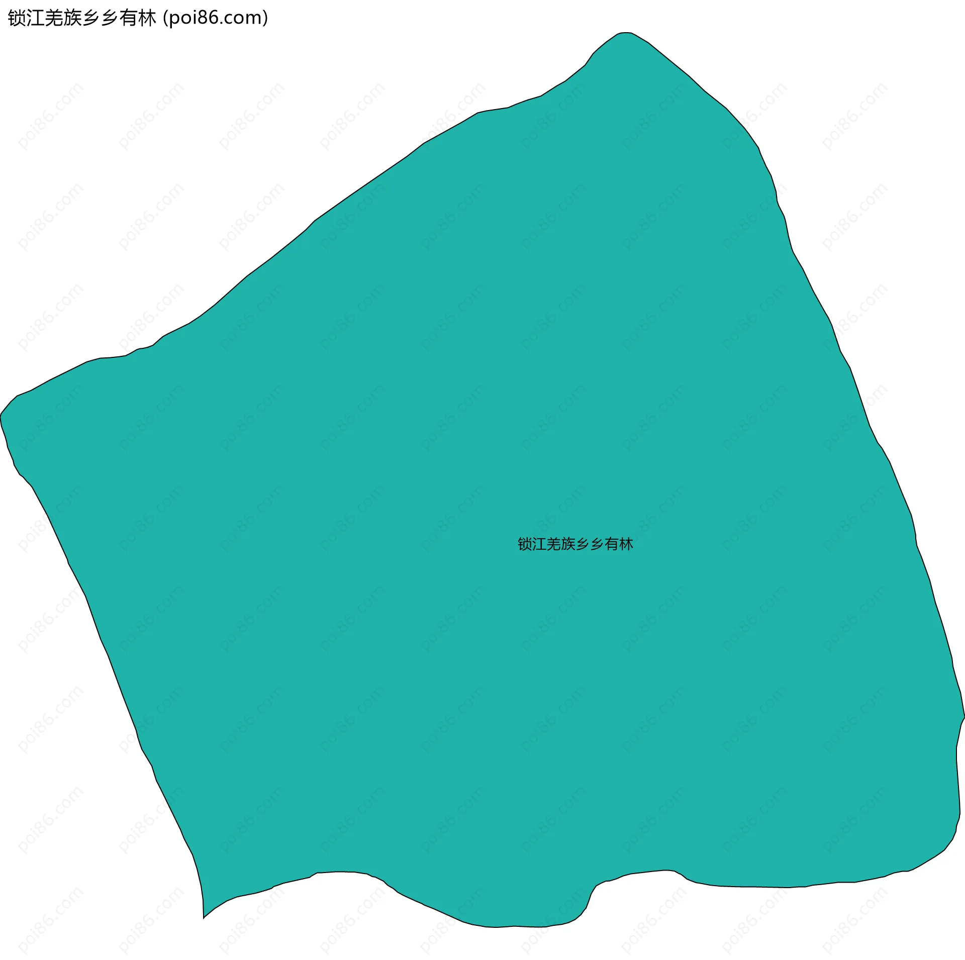 锁江羌族乡乡有林边界地图