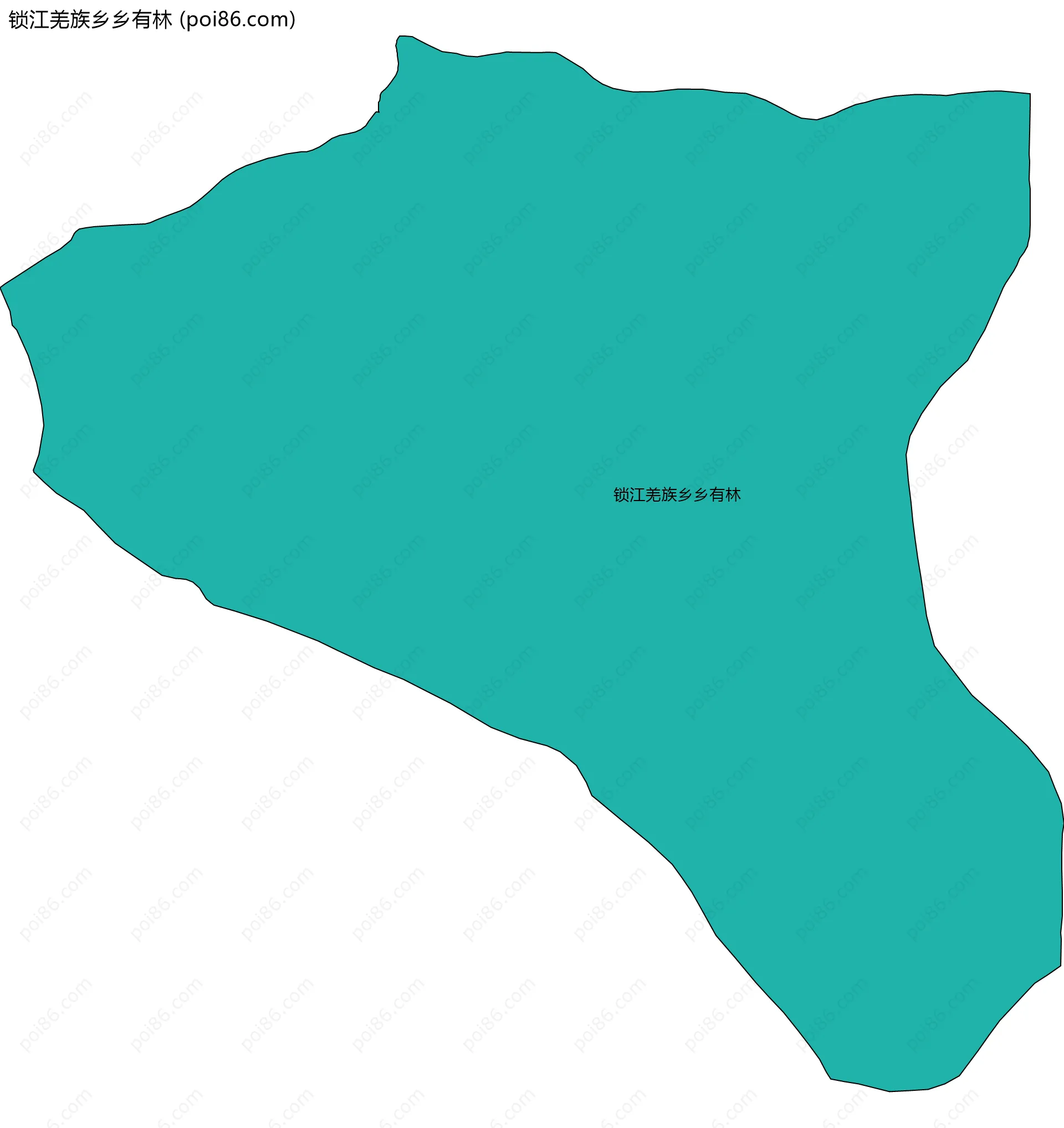 锁江羌族乡乡有林边界地图