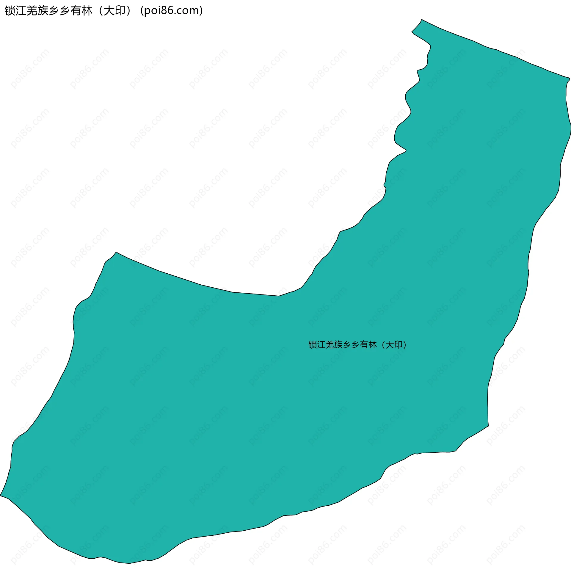锁江羌族乡乡有林（大印）边界地图